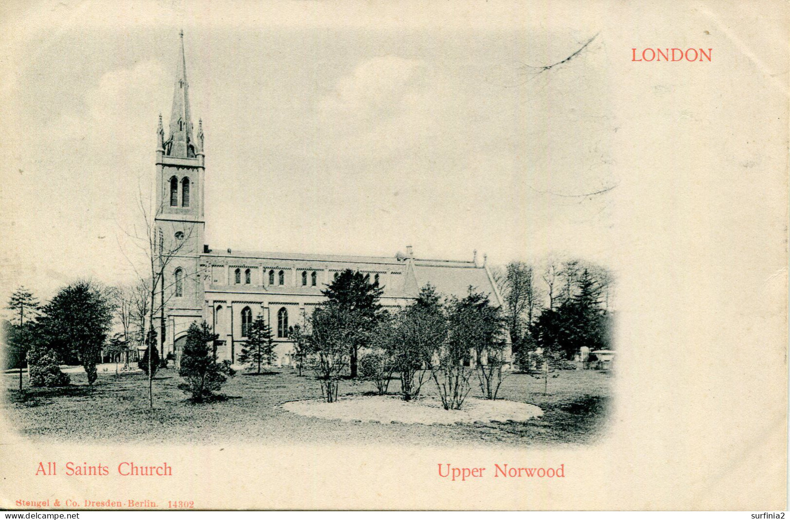 LONDON - UPPER NORWOOD - ALL SAINTS CHURCH - UNDIVIDED BACK  Lo1716 - London Suburbs