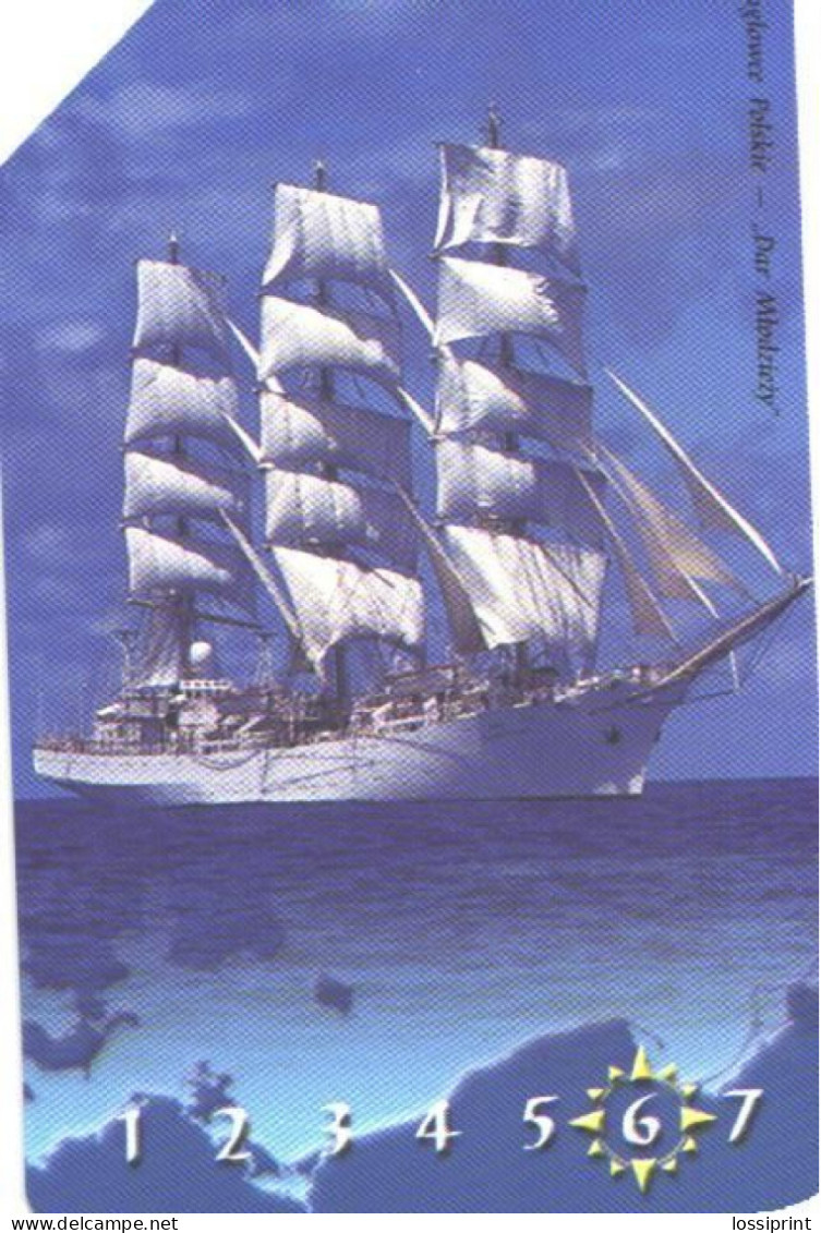 Poland:Used Phonecard, Telekomunikacja Polska S.A., 25 Units, Sailing Ship Dar Mlodziety - Poland