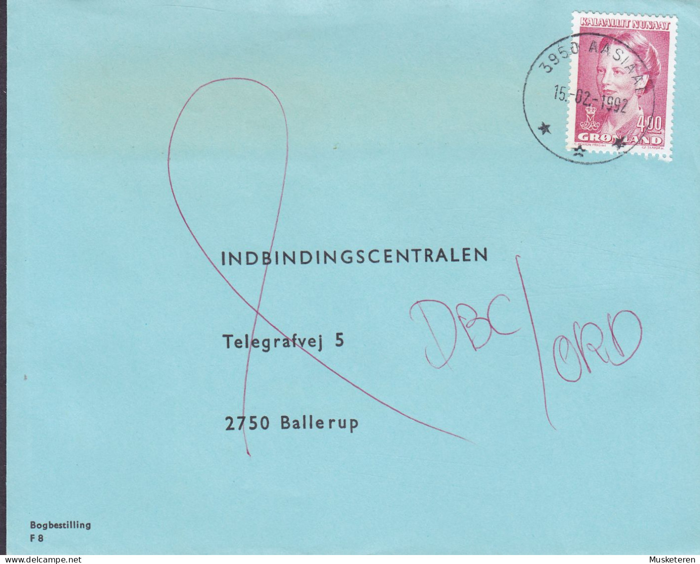 Greenland AASIAAT 1992 Cover Brief Lettre BALLERUP Denmark 4.00 Kr. Margrethe II. (Cz. Slania) - Storia Postale
