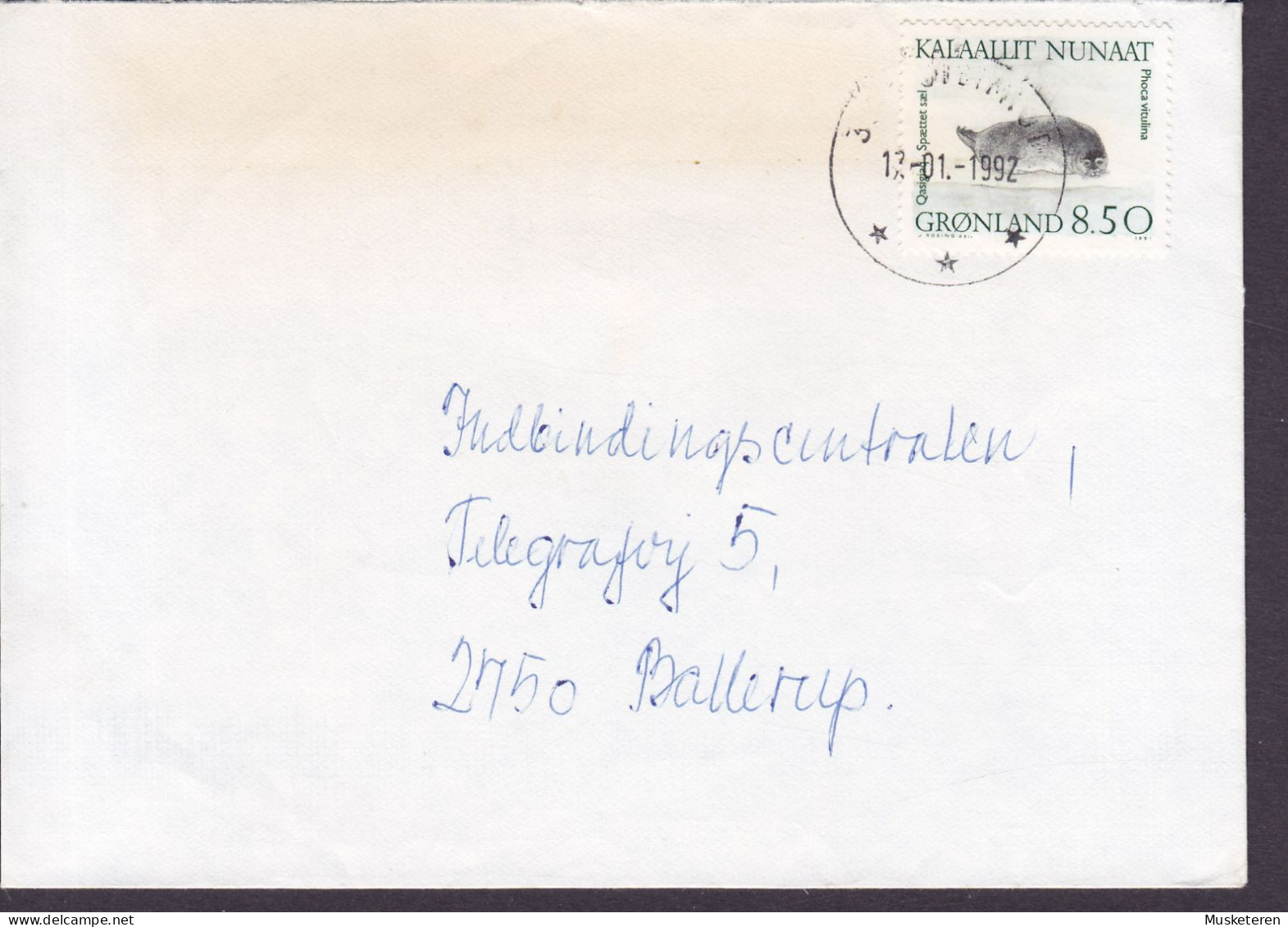 Greenland SISIMIUT 1992 Cover Brief Lettre BALLERUP Denmark 8.50 Kr. Seal Robbe Stamp - Briefe U. Dokumente