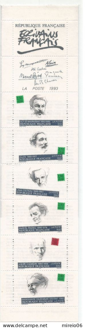 FRANCE - 1993 - Carnet écrivains Français N°2805 Neuf ** -  TB - Personnages