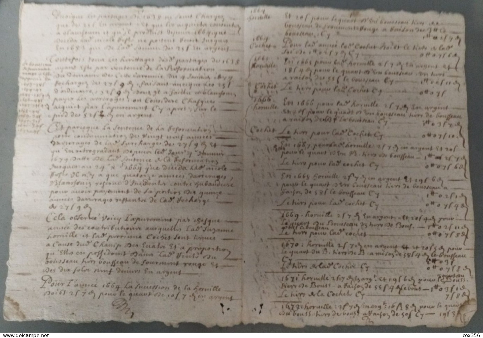 VIEUX PAPIERS Cachets BRETAGNE 1664 . Signer - Cachets Généralité