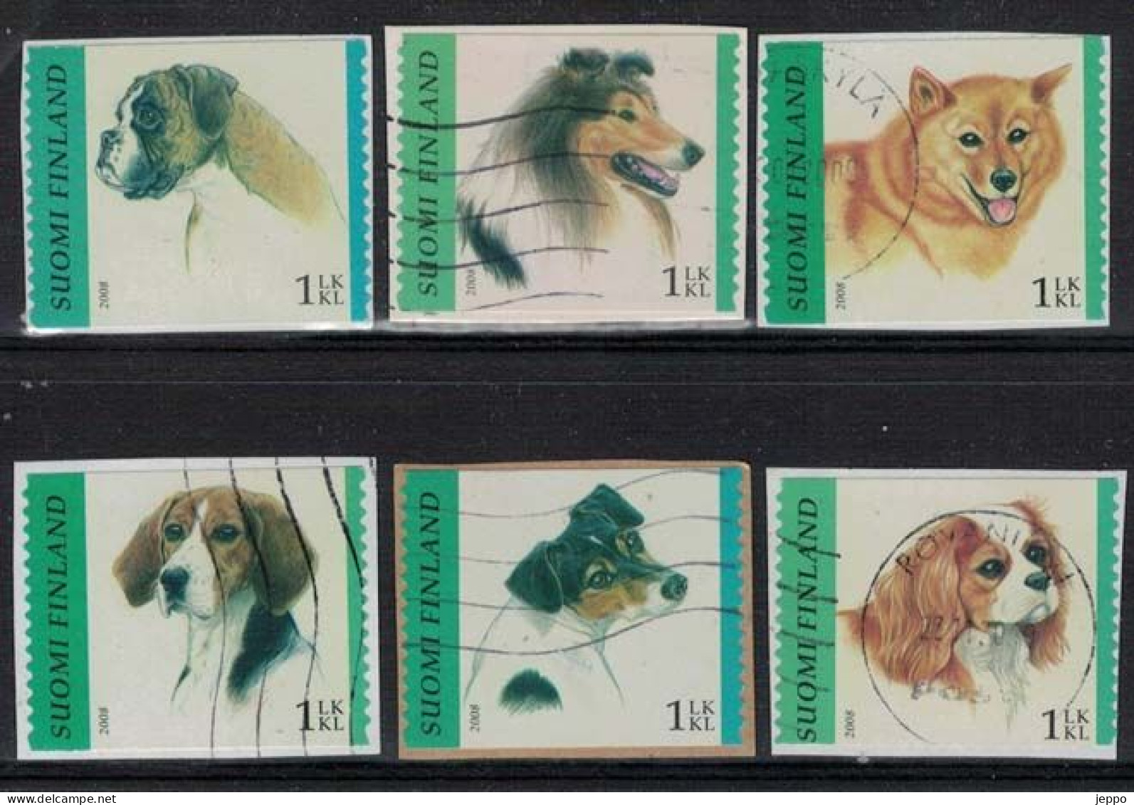 2009 Finland, Dogs, Complete Set Used On Paper. - Gebraucht