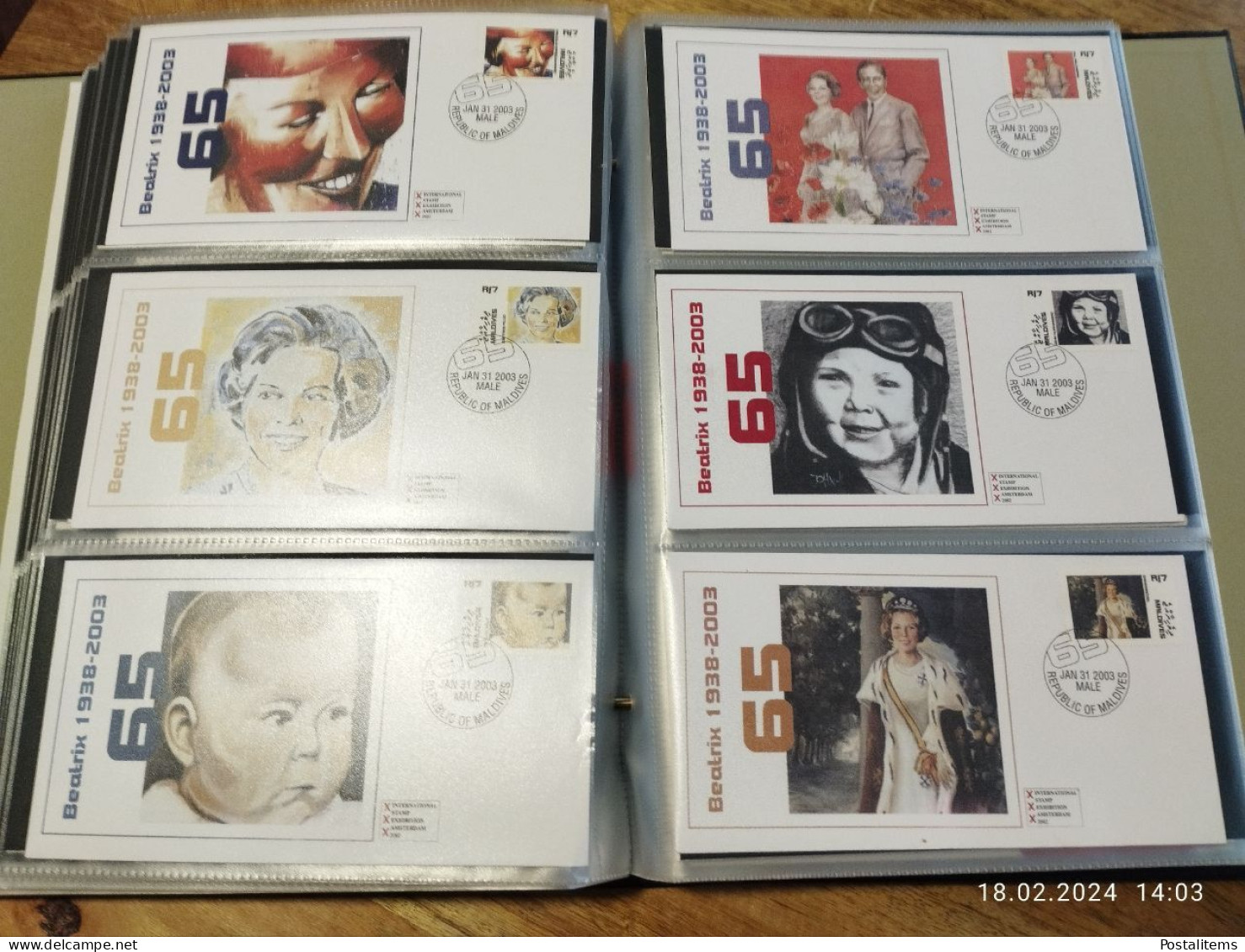 Album with envelopes FDC Netherlands, UN, Australia, Monaco, St. Vincent, Hungary, Maldives, South Africa,