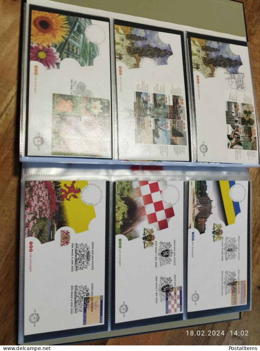 Album with envelopes FDC Netherlands, UN, Australia, Monaco, St. Vincent, Hungary, Maldives, South Africa,