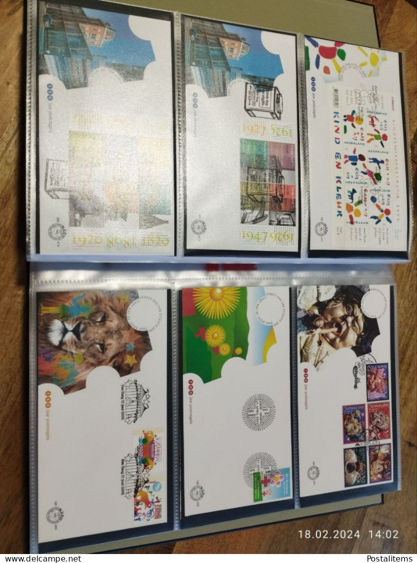 Album with envelopes FDC Netherlands, UN, Australia, Monaco, St. Vincent, Hungary, Maldives, South Africa,