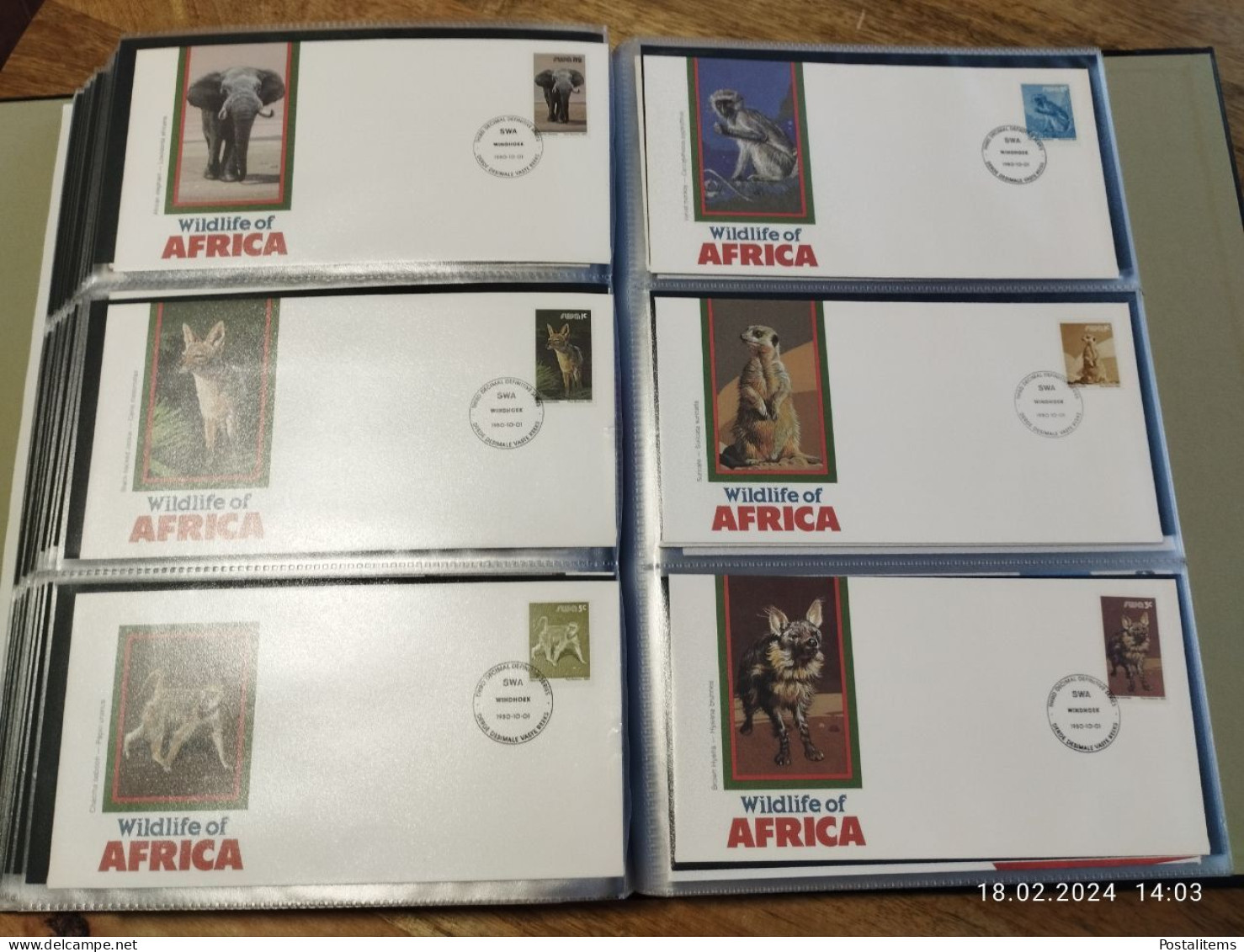 Album with envelopes FDC Netherlands, UN, Australia, Monaco, St. Vincent, Hungary, Maldives, South Africa,