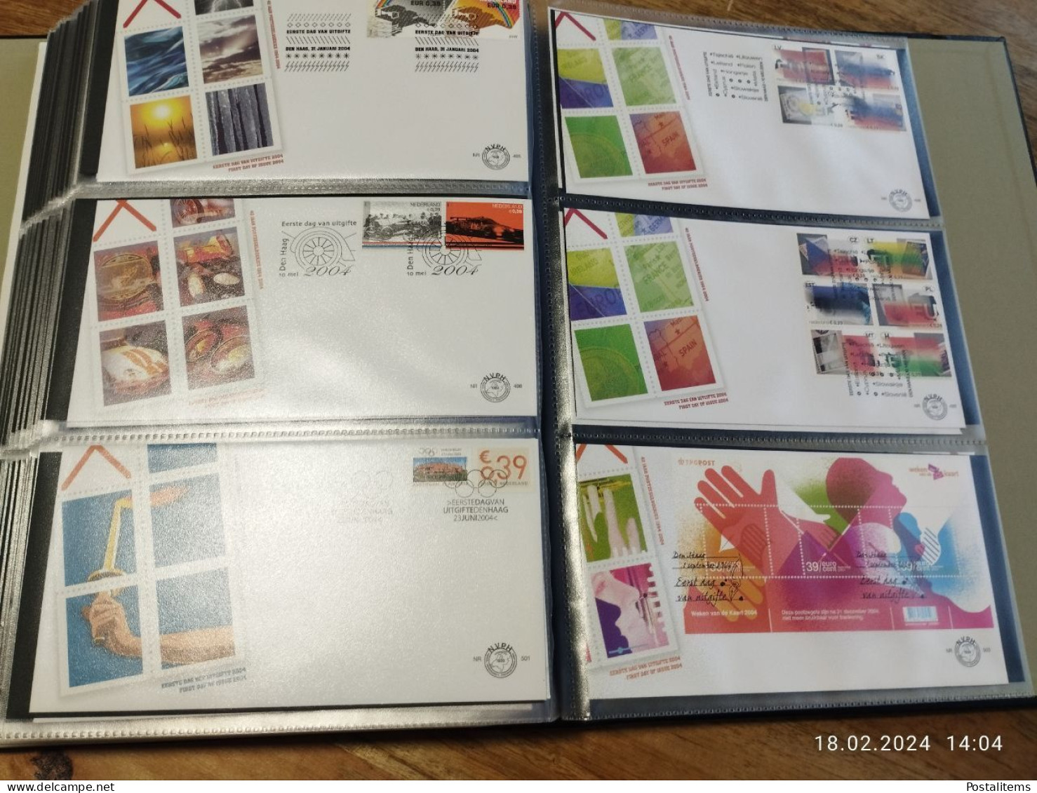 Album with envelopes FDC Netherlands, UN, Australia, Monaco, St. Vincent, Hungary, Maldives, South Africa,