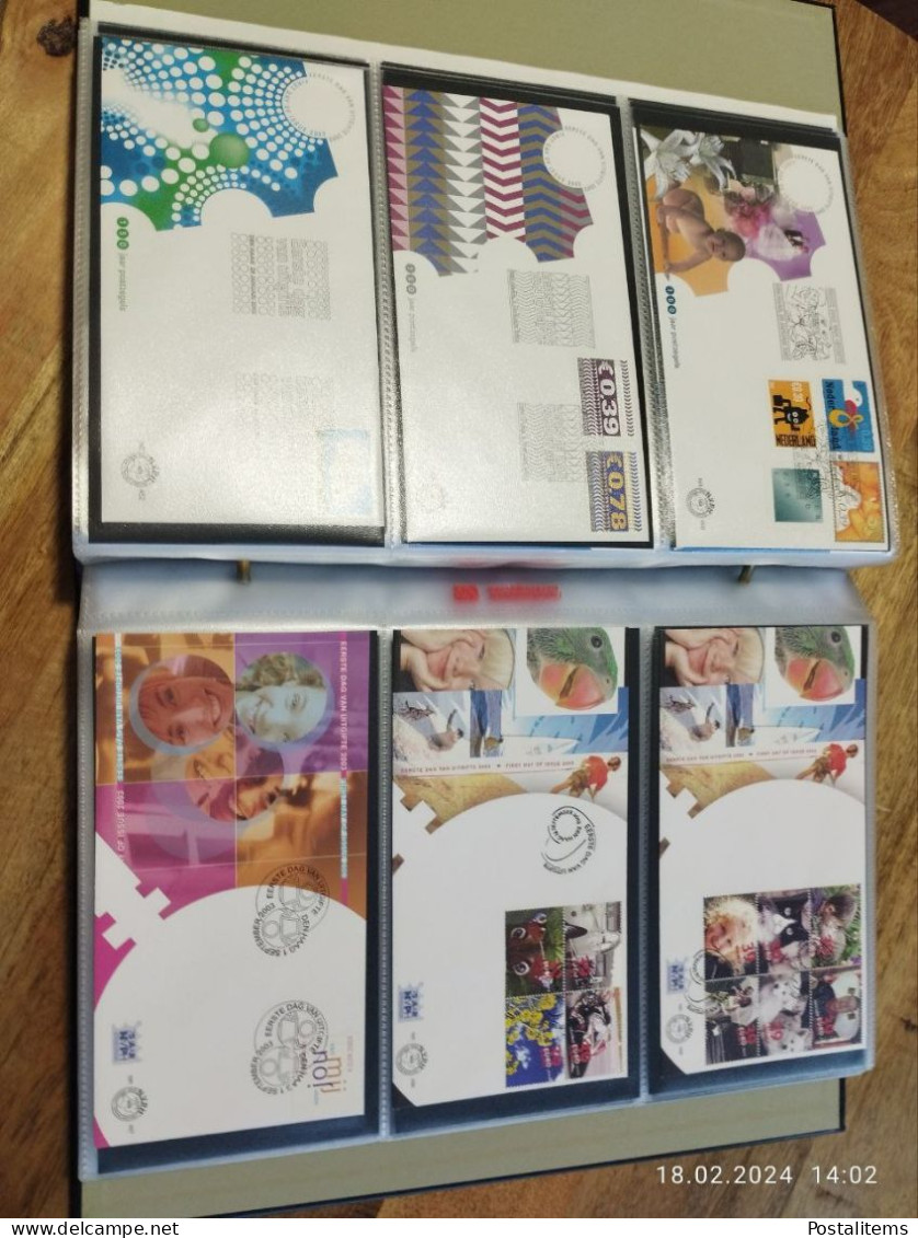 Album with envelopes FDC Netherlands, UN, Australia, Monaco, St. Vincent, Hungary, Maldives, South Africa,