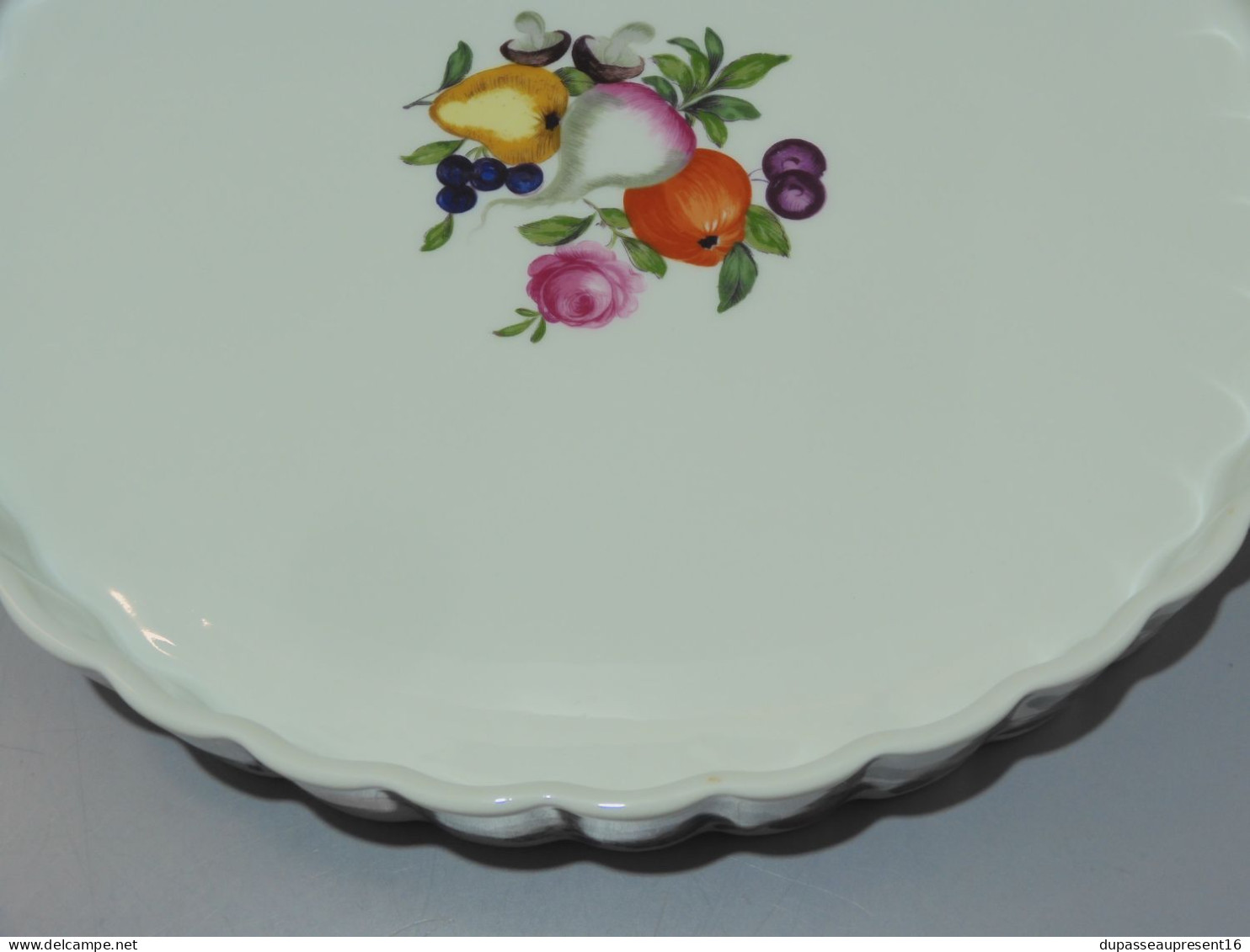 -PLAT A TARTE  PORCELAINE de PARIS décor LES QUATRES SAISONS Déco TABLE    E