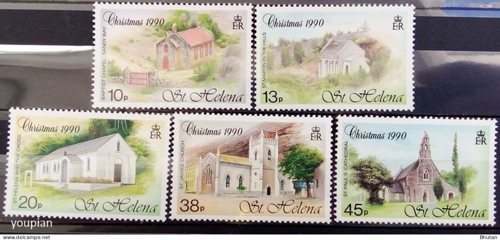 St. Helena 1990, Cupels And Churches, MNH Stamps Set - Saint Helena Island