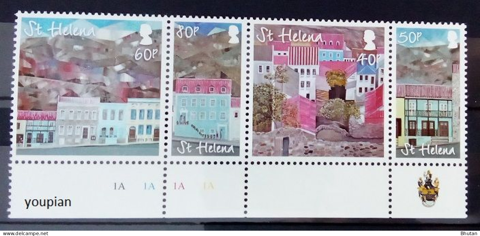 St. Helena 2015, Paintings Of The Capital Jamestown, MNH Stamps Strip - Saint Helena Island