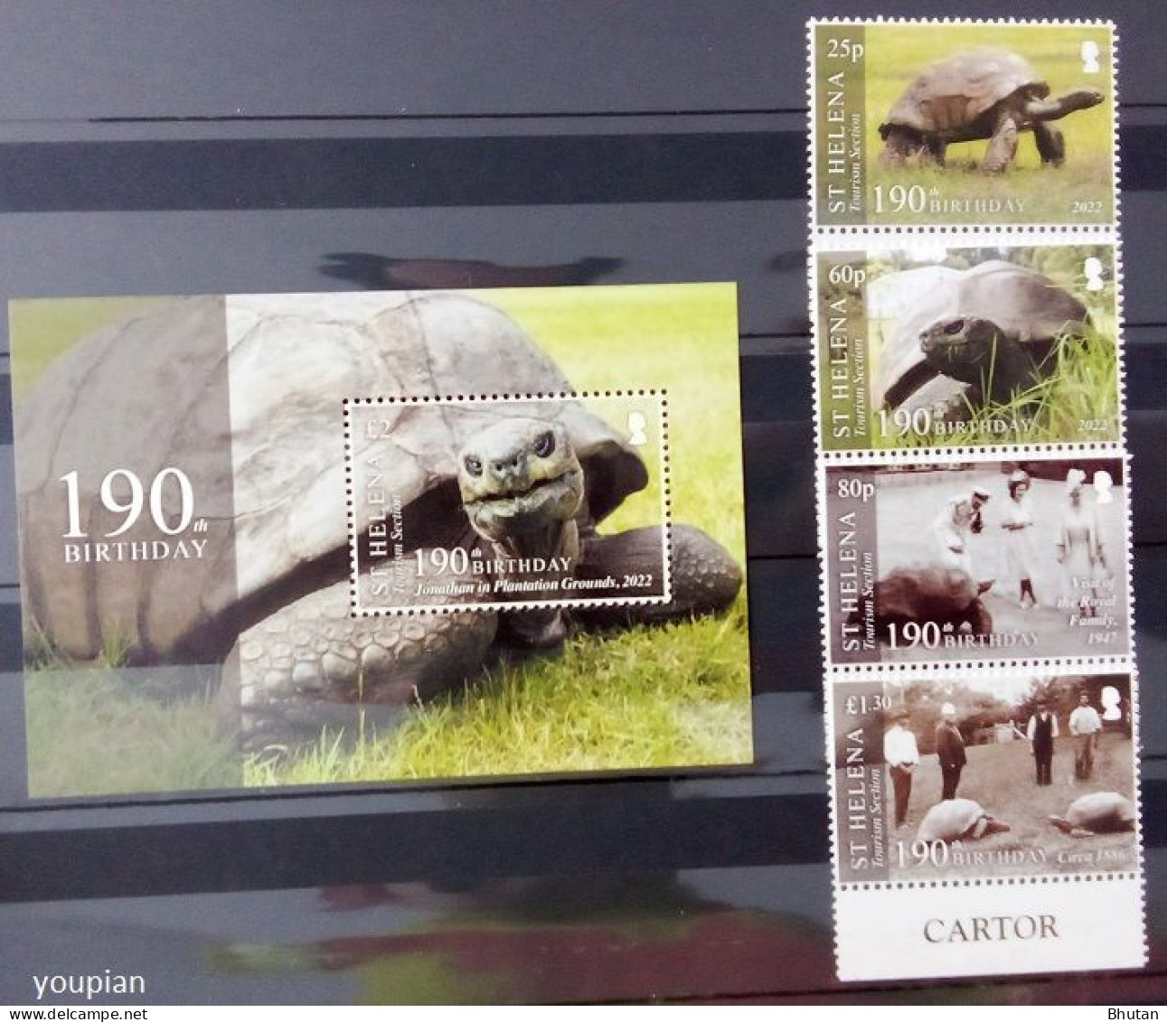 St. Helena 2022, 190th Birth Anniversary Of Jonathan The Tortoise, MNH S/S And Stamps Set - Saint Helena Island