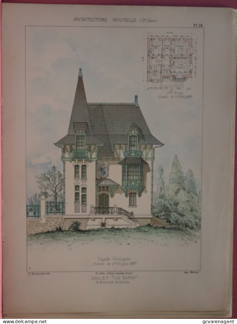 PLAN =  CHALET  LE RAPIN         37 X 28 CM  VOIR IMAGES ÉTAT DES PLANS - Architettura