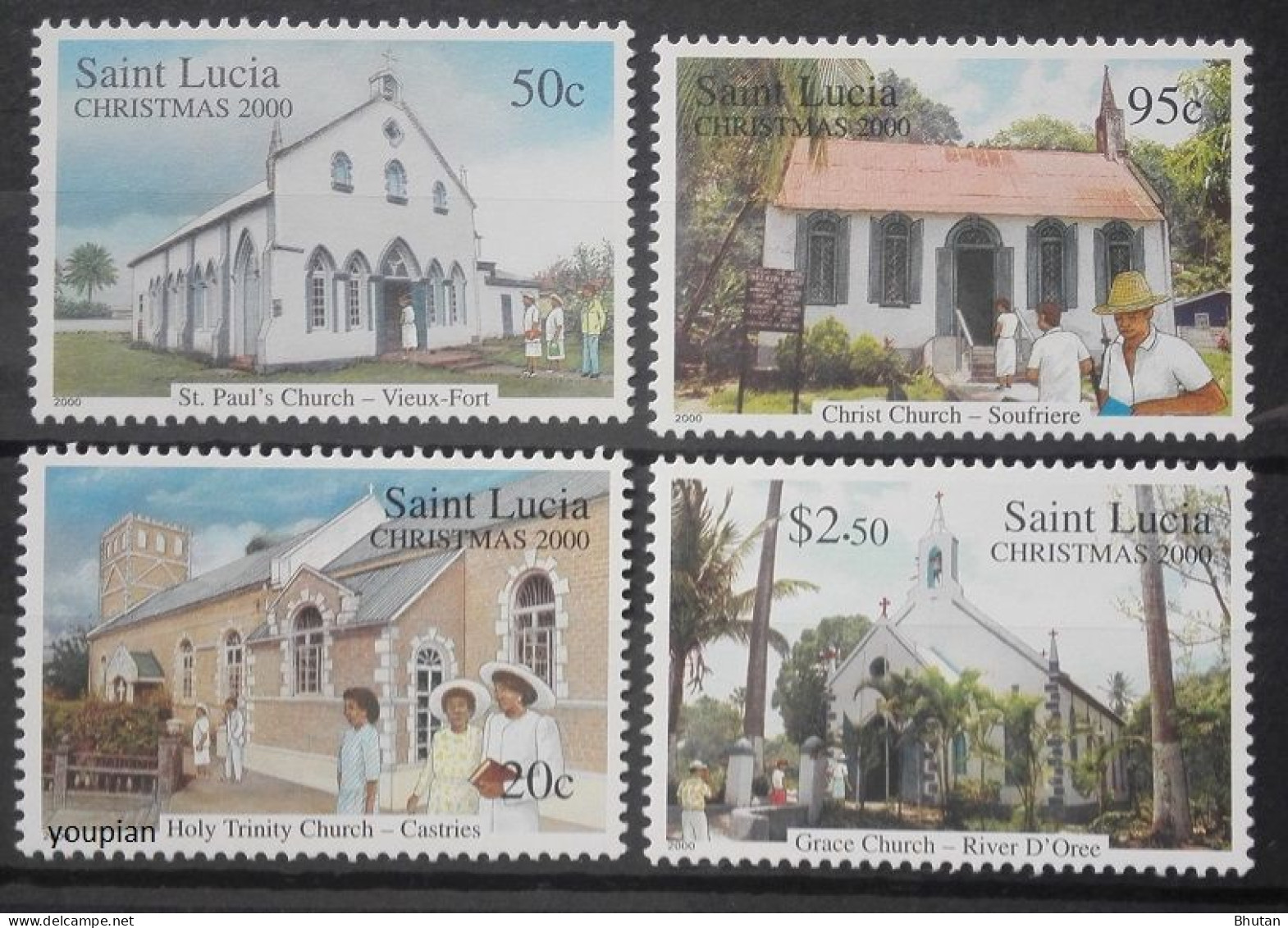 St. Lucia 2000, Christmas, MNH Stamps Set - St.Lucia (1979-...)