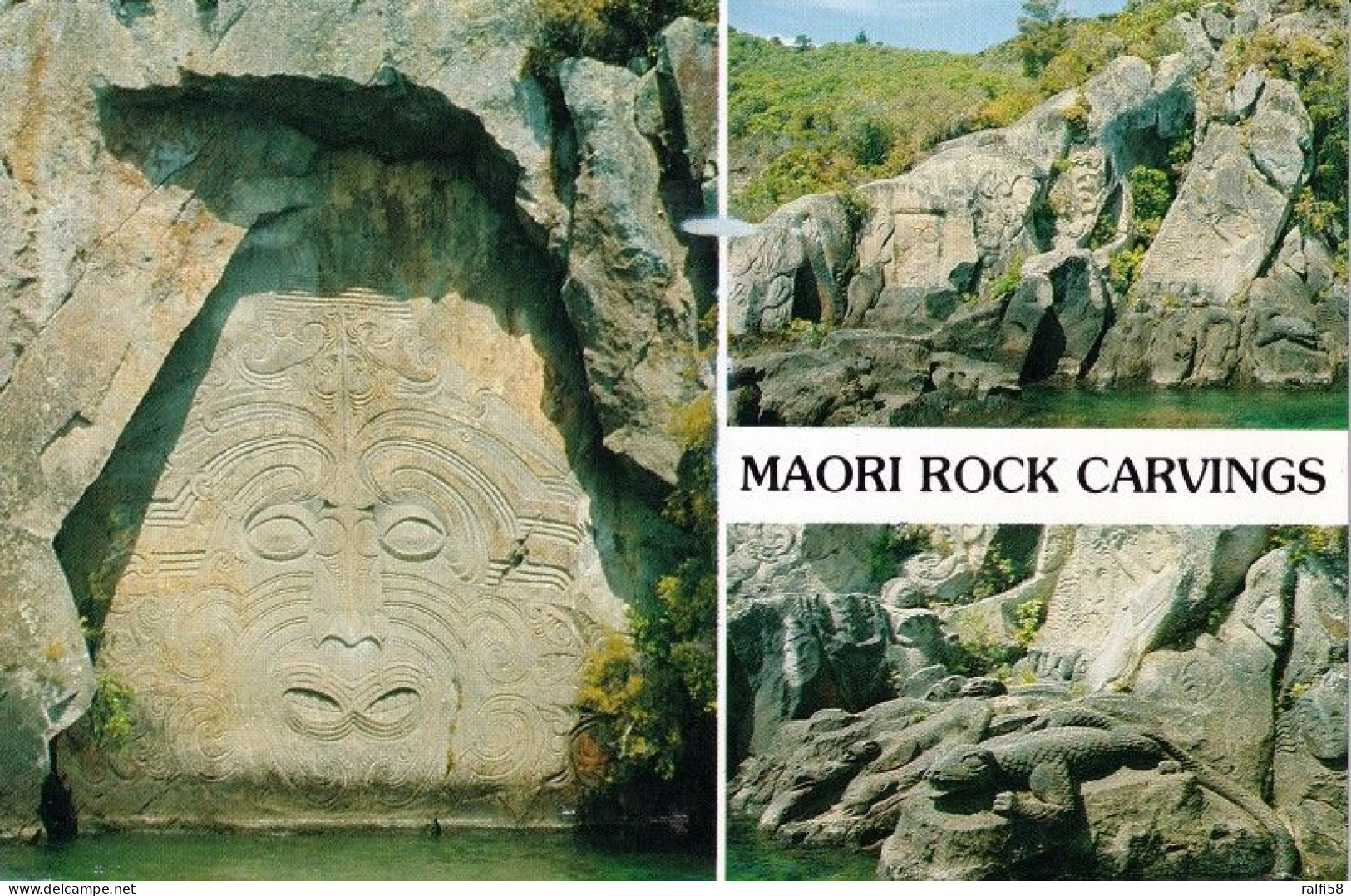 1 AK New Zealand * Maori Rock Carvings - Moderne Maori-Felszeichnungen Am Lake Taupo * - Nouvelle-Zélande