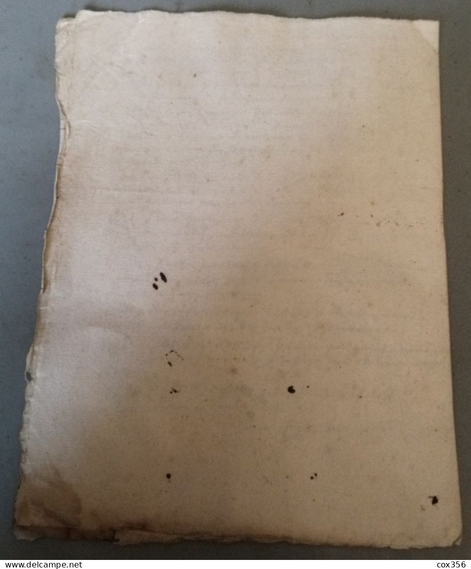 VIEUX PAPIERS Cachets BRETAGNE 1638 . Signer BLANGOUIN - Cachets Généralité