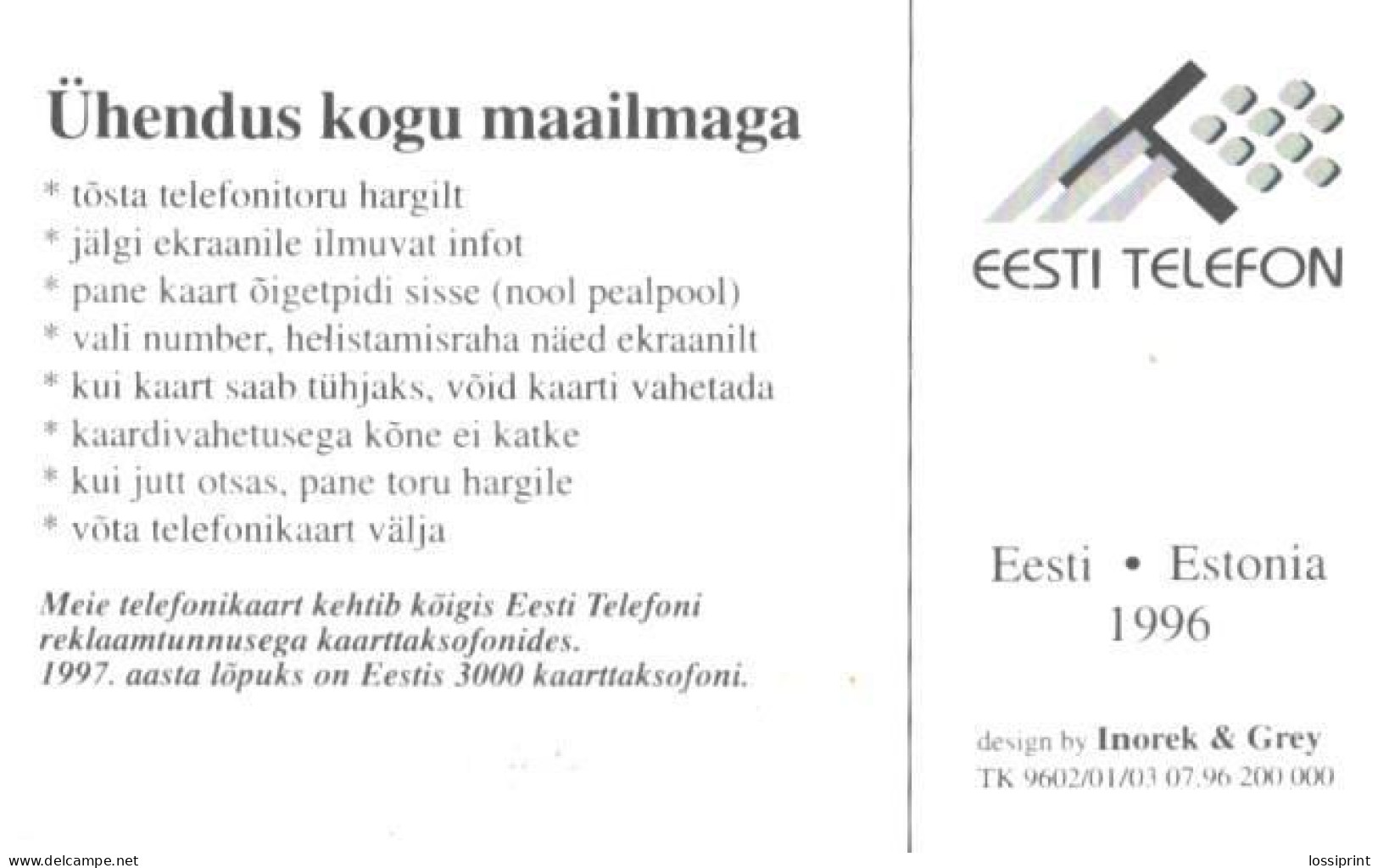 Estonia:Used Phonecard, Haakrik Fair Test Card, Lighthouse, 1999 - Estonie