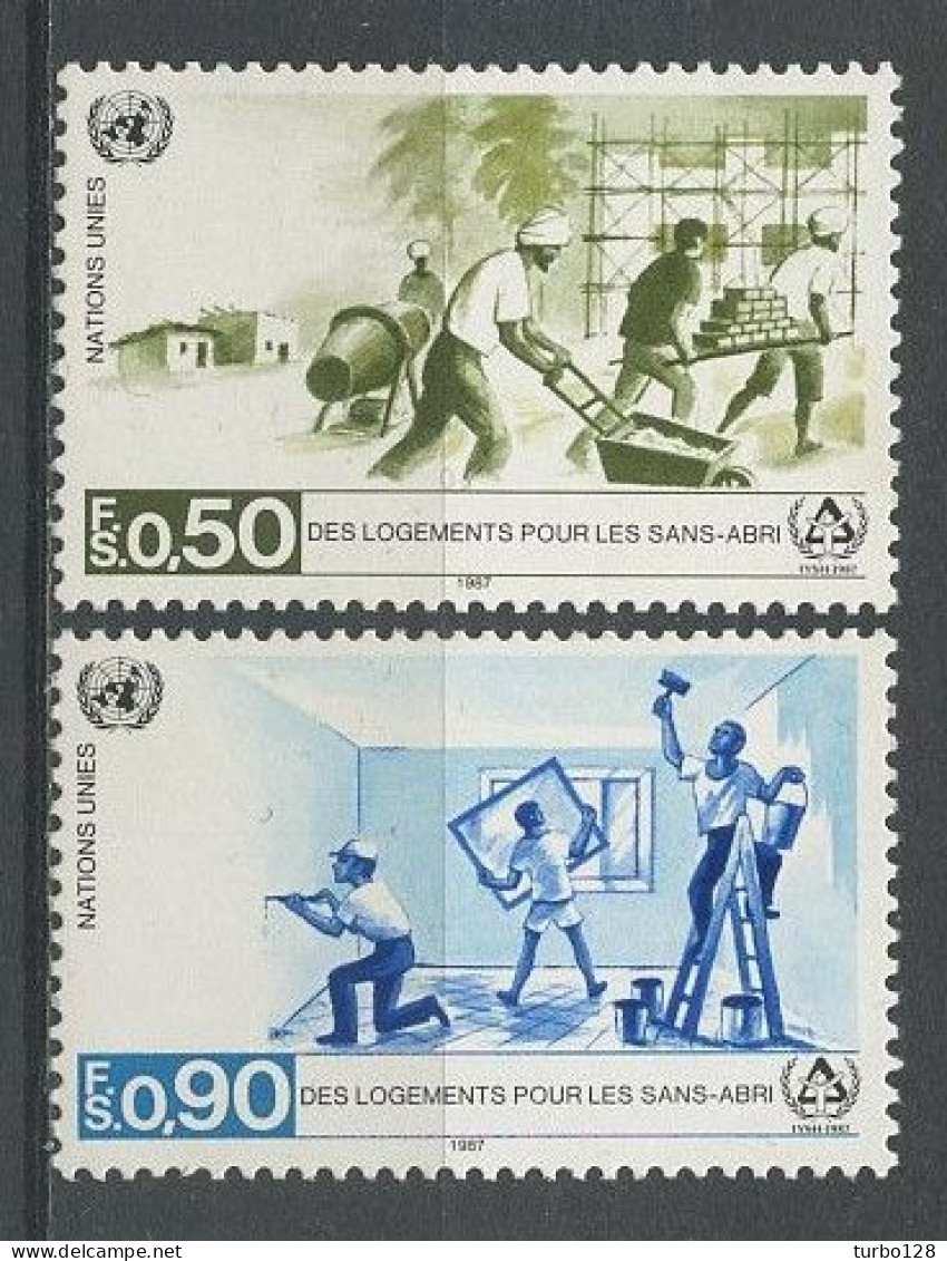 NU Genève 1987 N° 154/155 ** Neufs  MNH Superbes C 3.40 € Année Du Logement Des Sans-abri Bâtiment Travaux - Ungebraucht