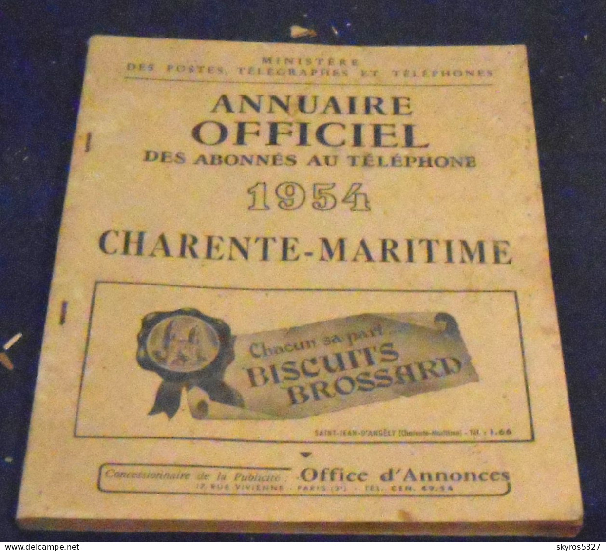 Annuaire Officiel Des Abonnés Au Téléphone Charente-Maritime 1954 - Poitou-Charentes