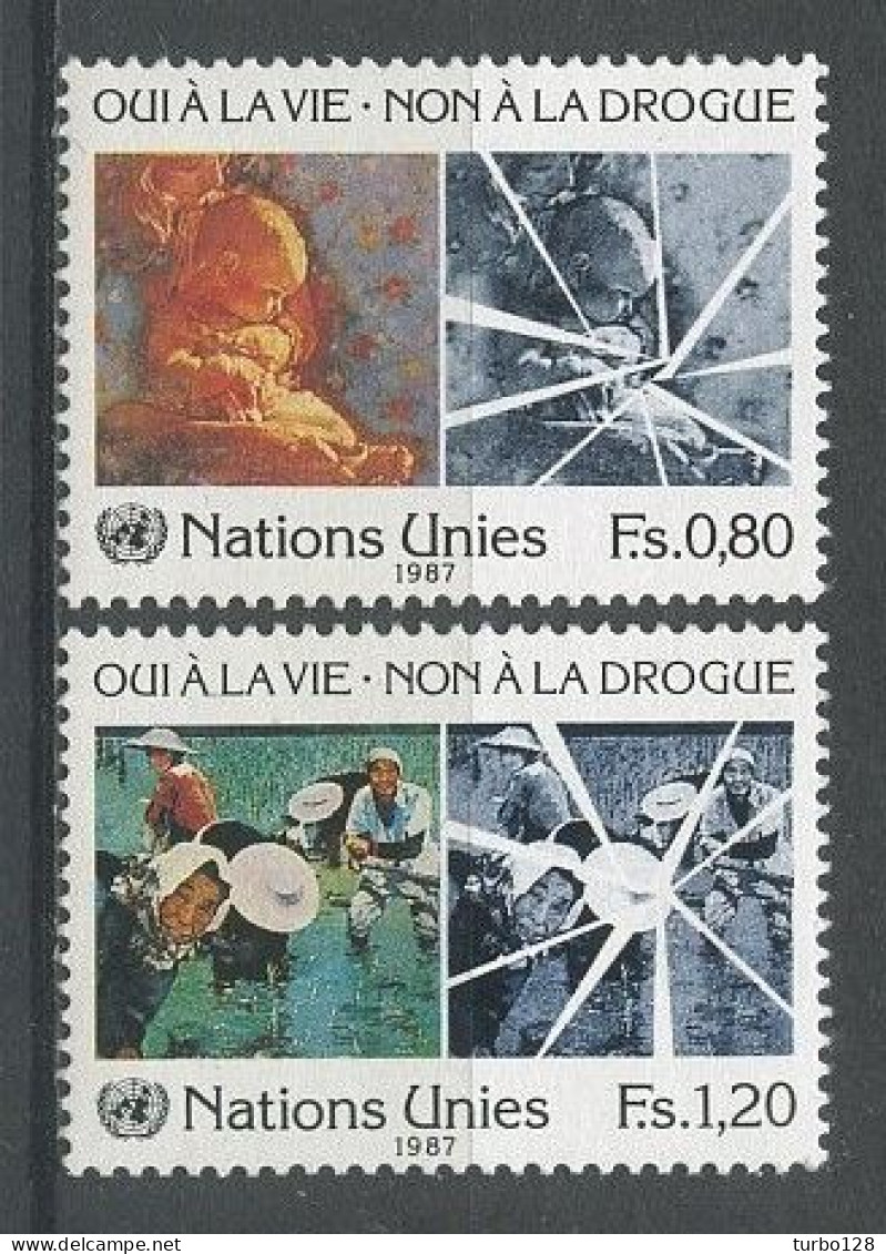 NU Genève 1987 N° 156/157 ** Neufs  MNH Superbes C 4.10 € Lutte Contre La Drogue Enfant Miroir Brisé Ouvriers Agricoles - Neufs