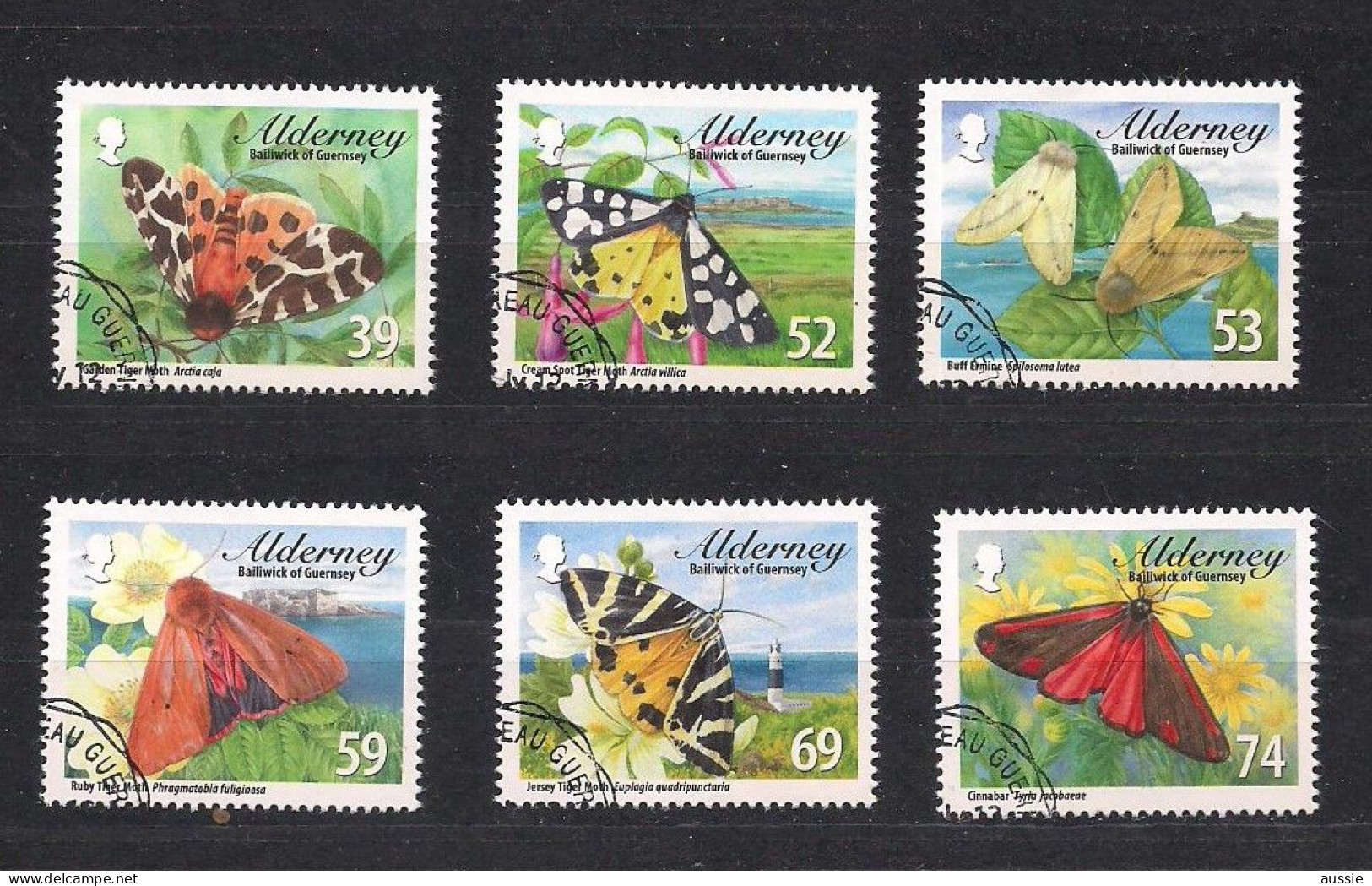 Alderney Aurigny 2012 Yvertn° 447-452 (°) Oblitéré Cote 12,50  € Faune Papillons Vlinders Butterflies - Alderney