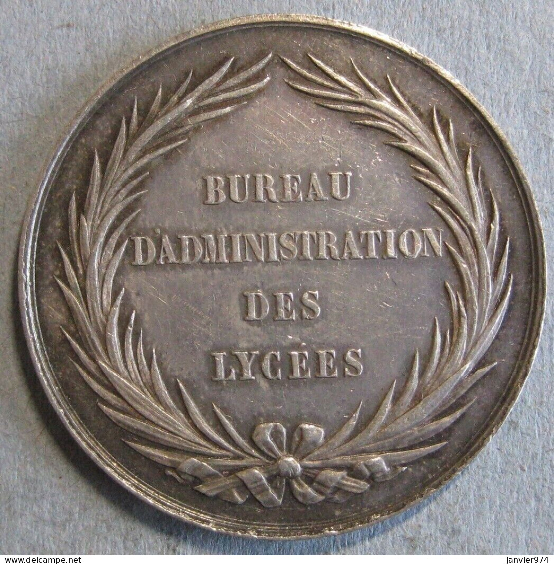 Médaille En Argent Bureau Administration Des Lycées, Décembre 1879 Poinçon Pipe - Professionnels / De Société