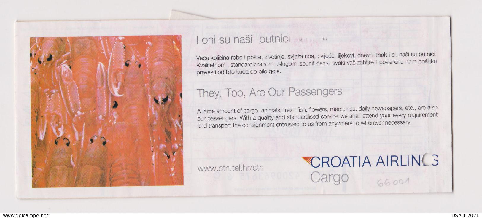 CROATIA AIRLINES, Croatian Airline Carrier Passenger Ticket And Baggage Check Used (66001) - Tickets