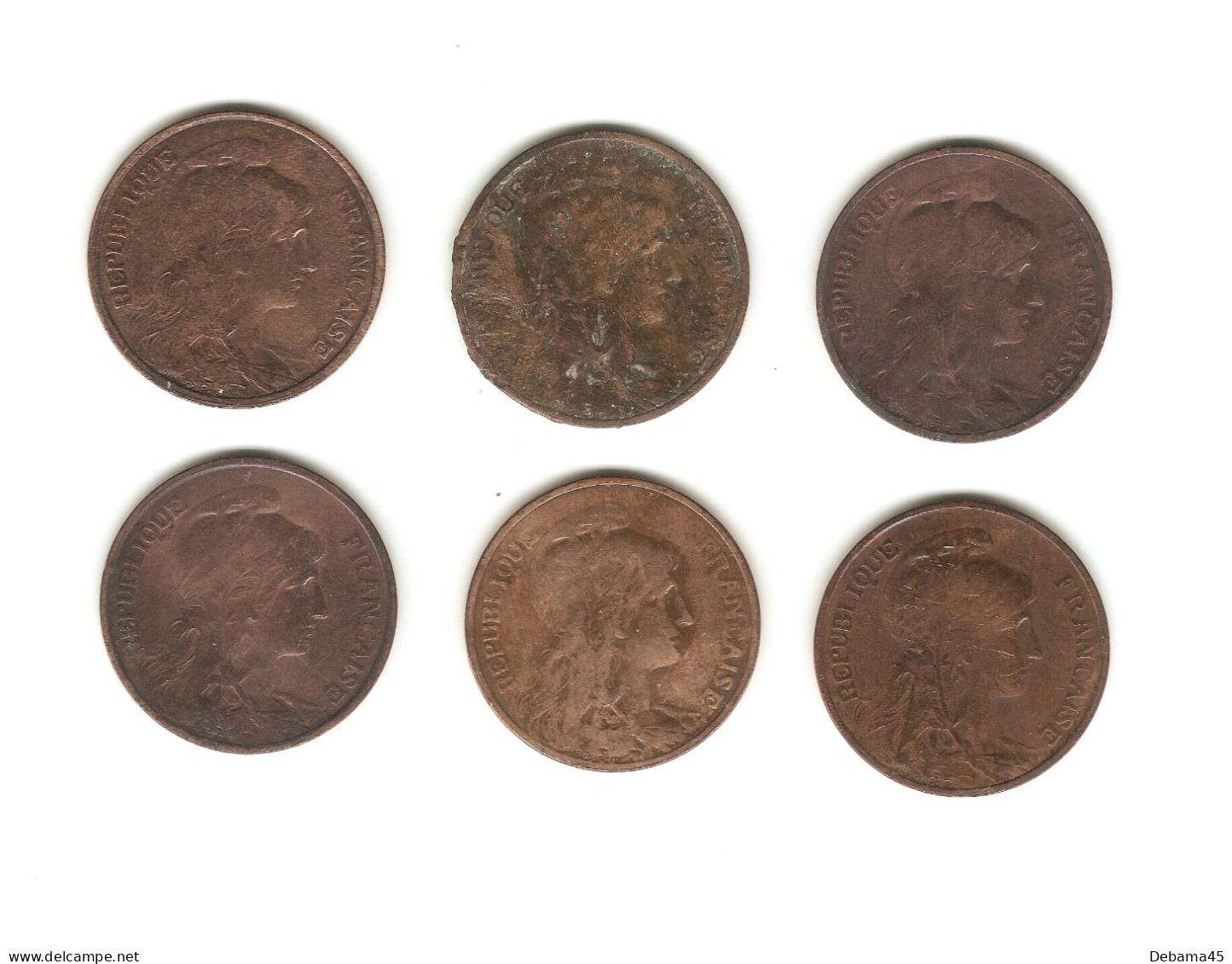 545/ France : 6 X 5 Centimes DUPUIS : 1909 - 1911 - 1912 X 2 - 1914 - 1916 - 5 Centimes