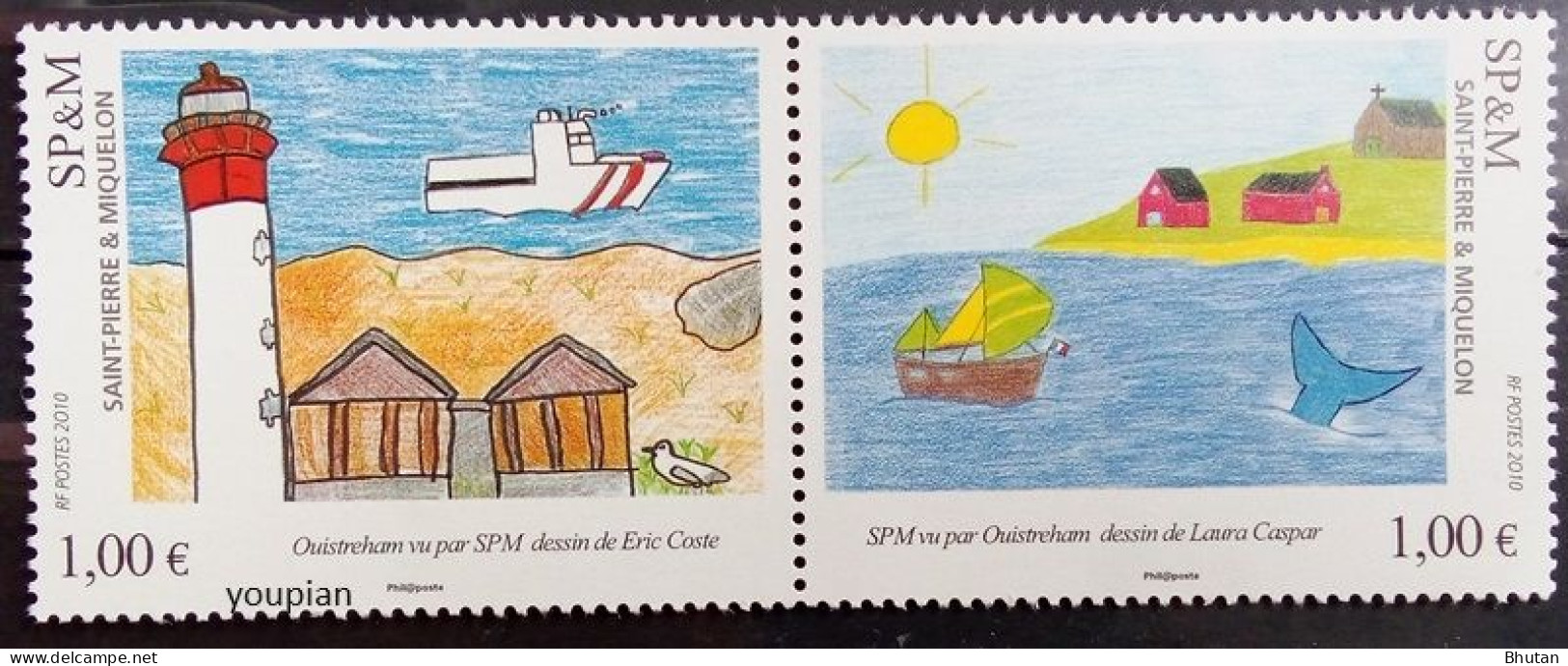 St. Pierre And Miquelon 2010, Children's Draw, MNH Stamps Strip - Unused Stamps