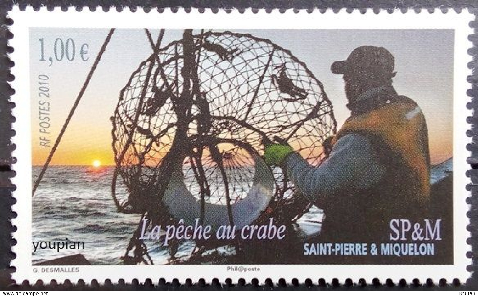 St. Pierre And Miquelon 2010, Crabs Fishing, MNH Single Stamp - Ongebruikt