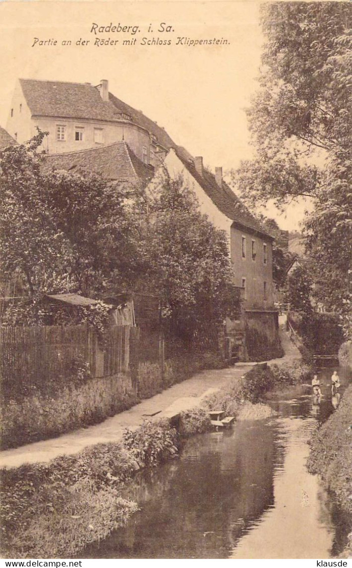 Radeberg - Partie An Der Röder Mit Schloss Klippenstein Gel.1911 - Radeberg