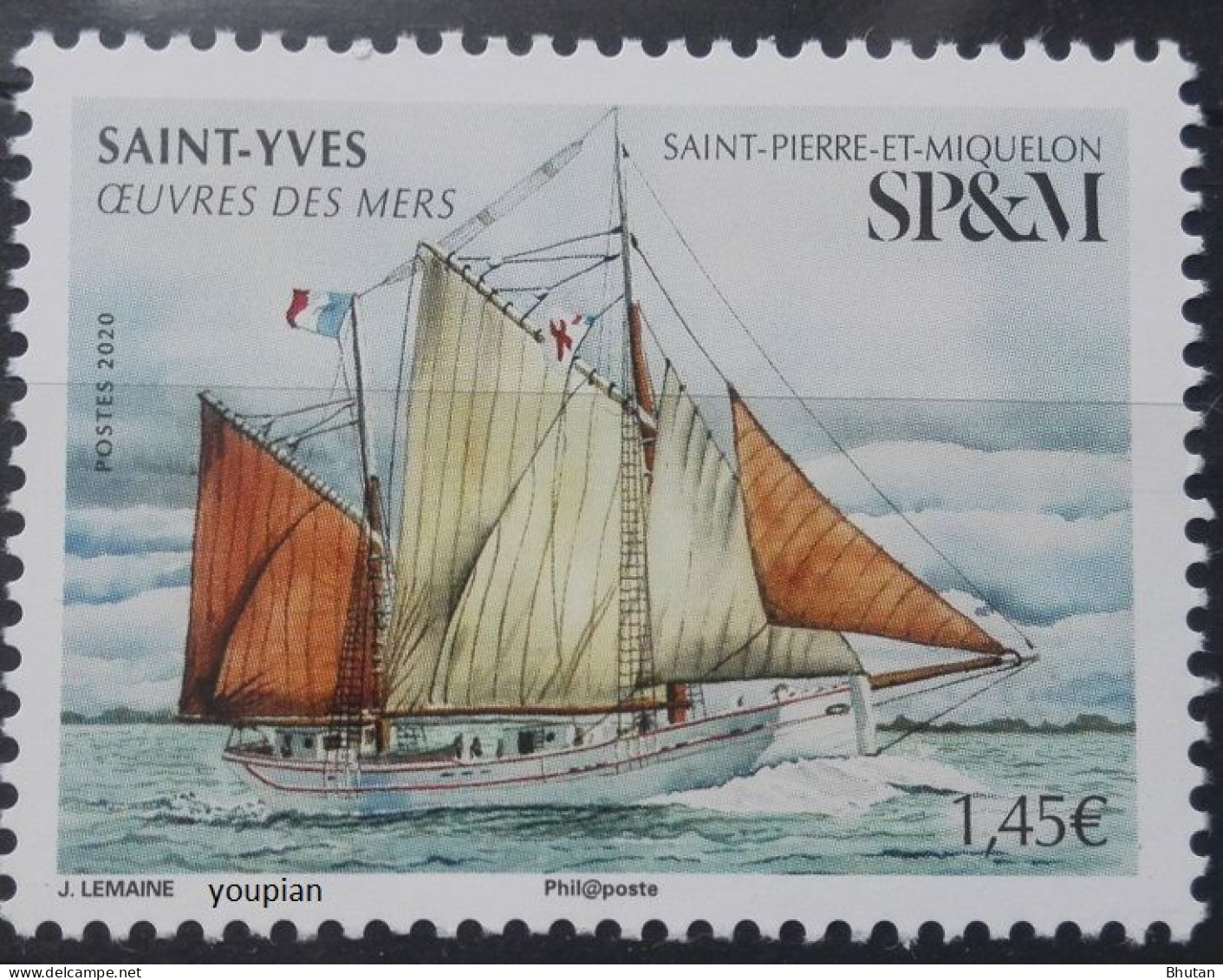 St. Pierre And Miquelon 2020, Saint Yves Ship, MNH Single Stamp - Nuevos