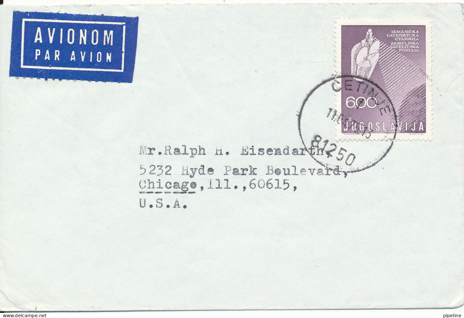 Yugoslavia Cover Sent Air Mail To USA 11-4-1975 Single Franked - Cartas & Documentos