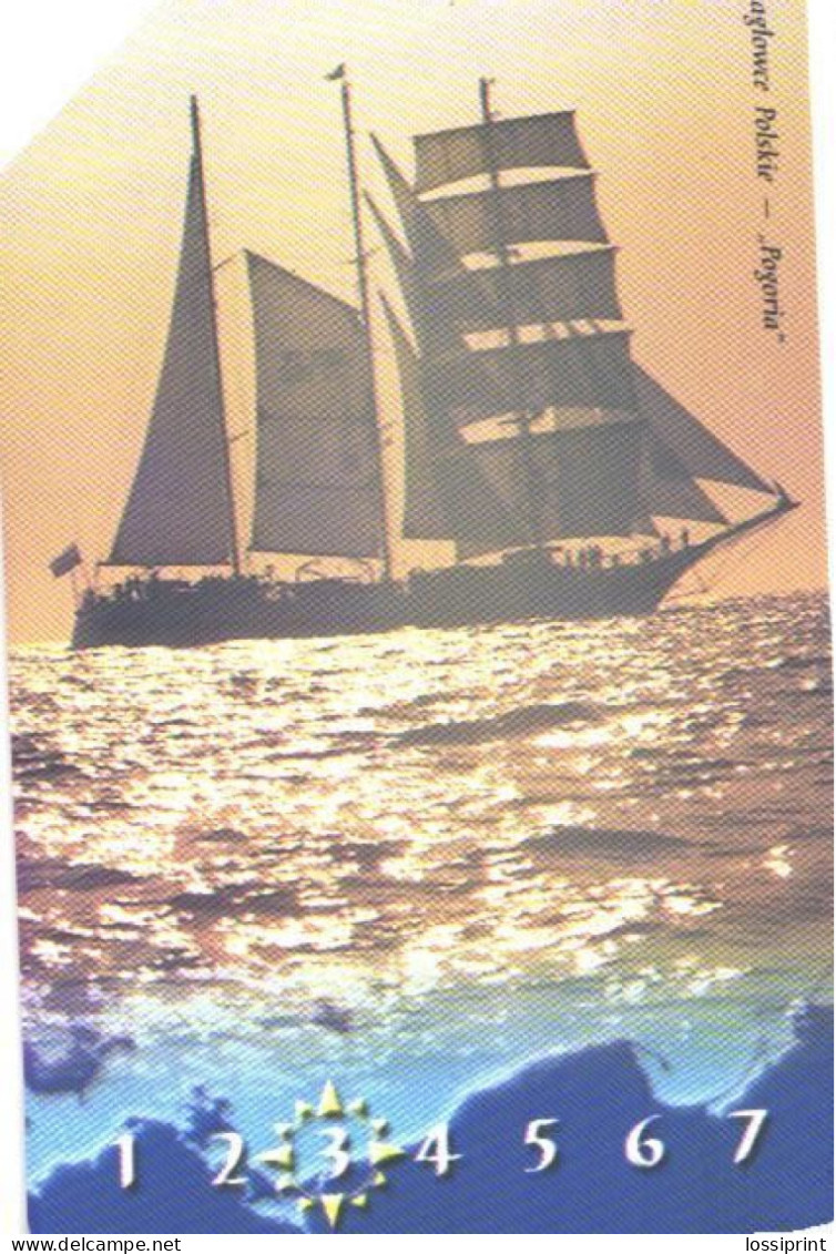 Poland:Used Phonecard, Telekomunikacja Polska S.A., 25 Units, Sailing Ship Pogoria - Sonstige & Ohne Zuordnung