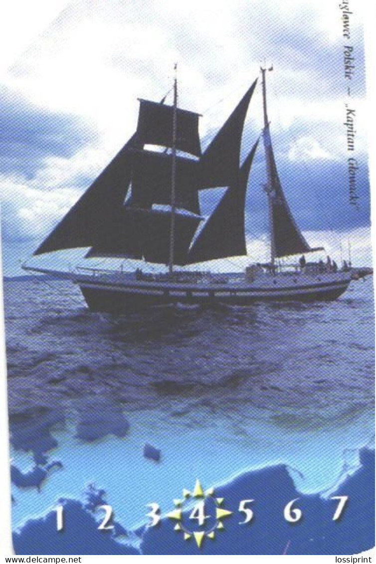 Poland:Used Phonecard, Telekomunikacja Polska S.A., 25 Units, Sailing Ship Kapitan Glowacki - Altri & Non Classificati