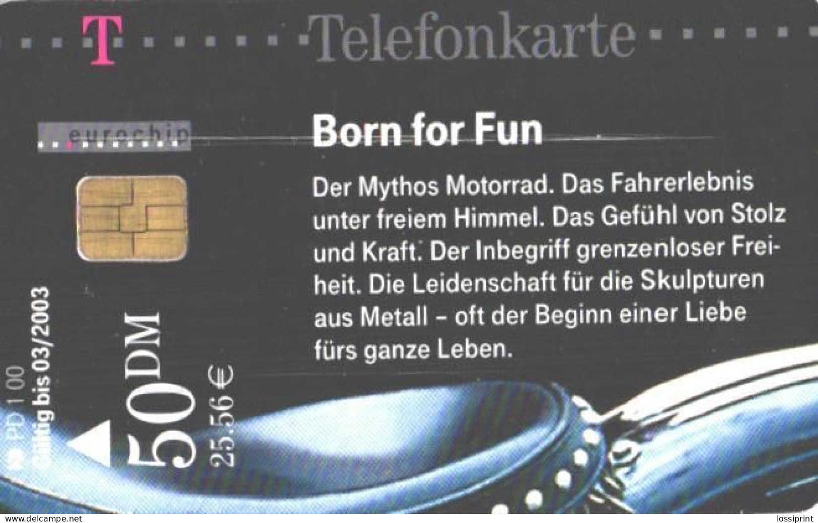 Germany:Used Phonecard, T, 50 DM, Motorbike, 2003 - Motorfietsen