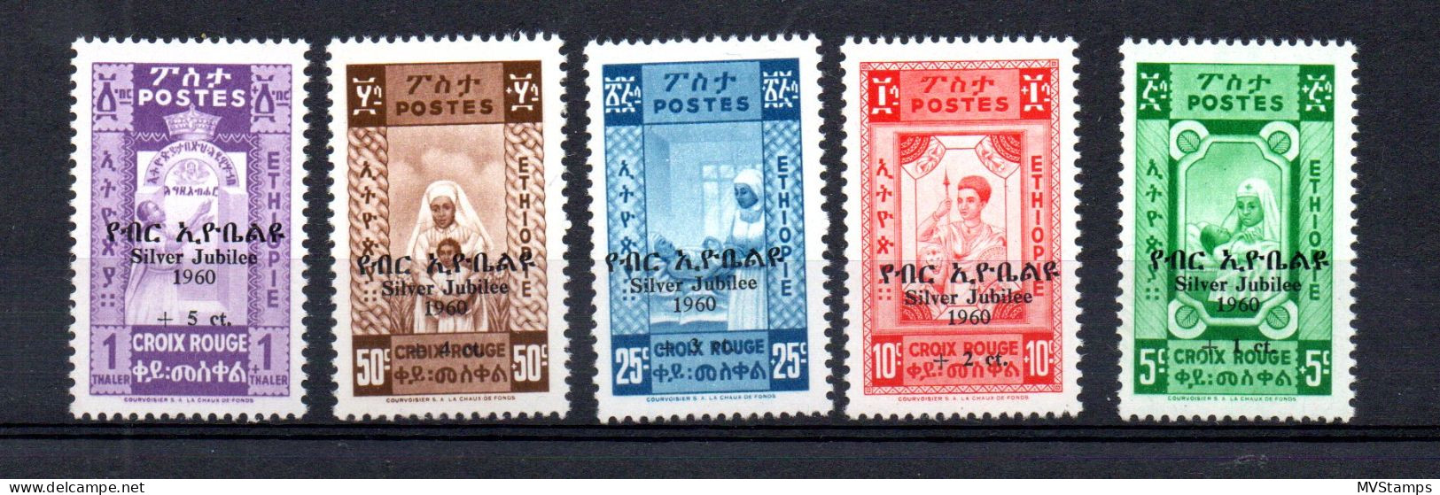 Athiopien (Italianisch) 1960 Satz 391/95 Rotes Kreuz Postfrisch - Etiopia