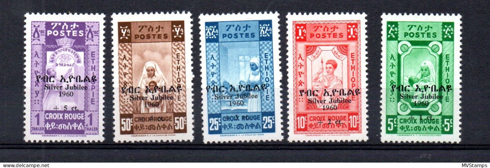 Athiopien (Italianisch) 1960 Satz 391/95 Rotes Kreuz Postfrisch - Ethiopia