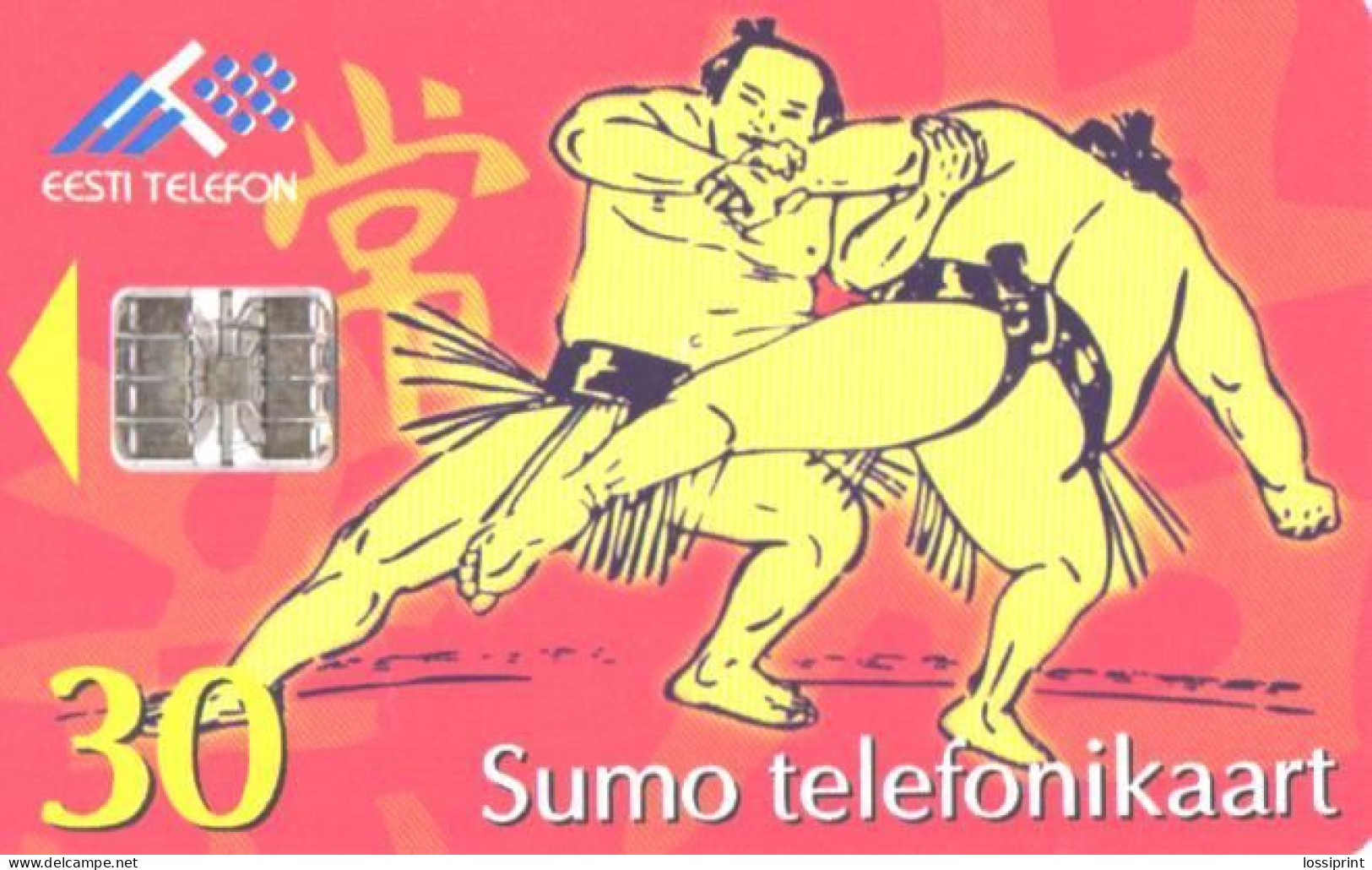 Estonia:Used Phonecard, Eesti Telefon, 30 EEK, Suma Wrestling, Baruto, 1998 - Sport