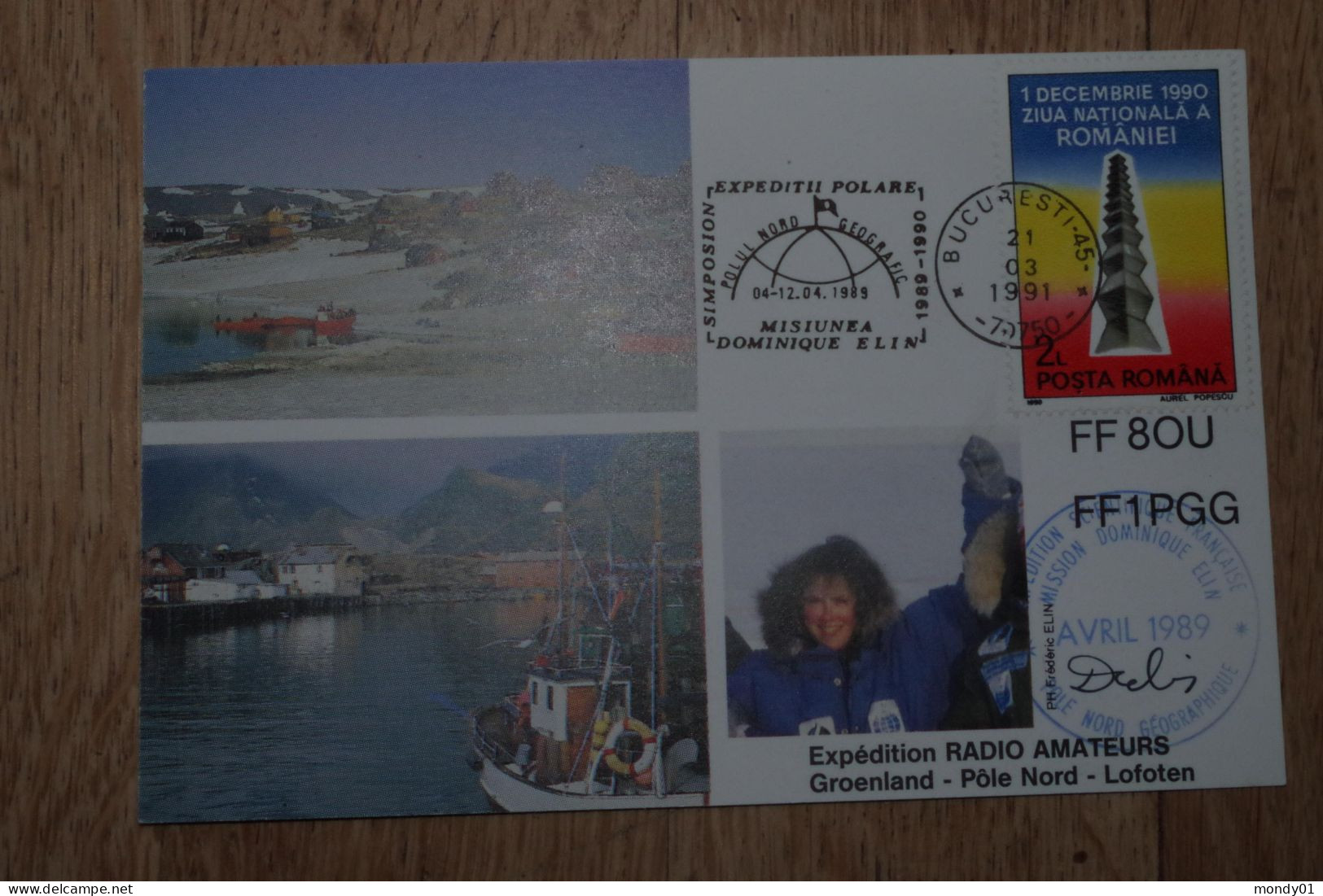 2-2268 QSL Radio  Station Française Polaire Elin French North Pole Nord Drifting Arctic Arctique Obliteration Roumaine - Stazioni Scientifiche E Stazioni Artici Alla Deriva