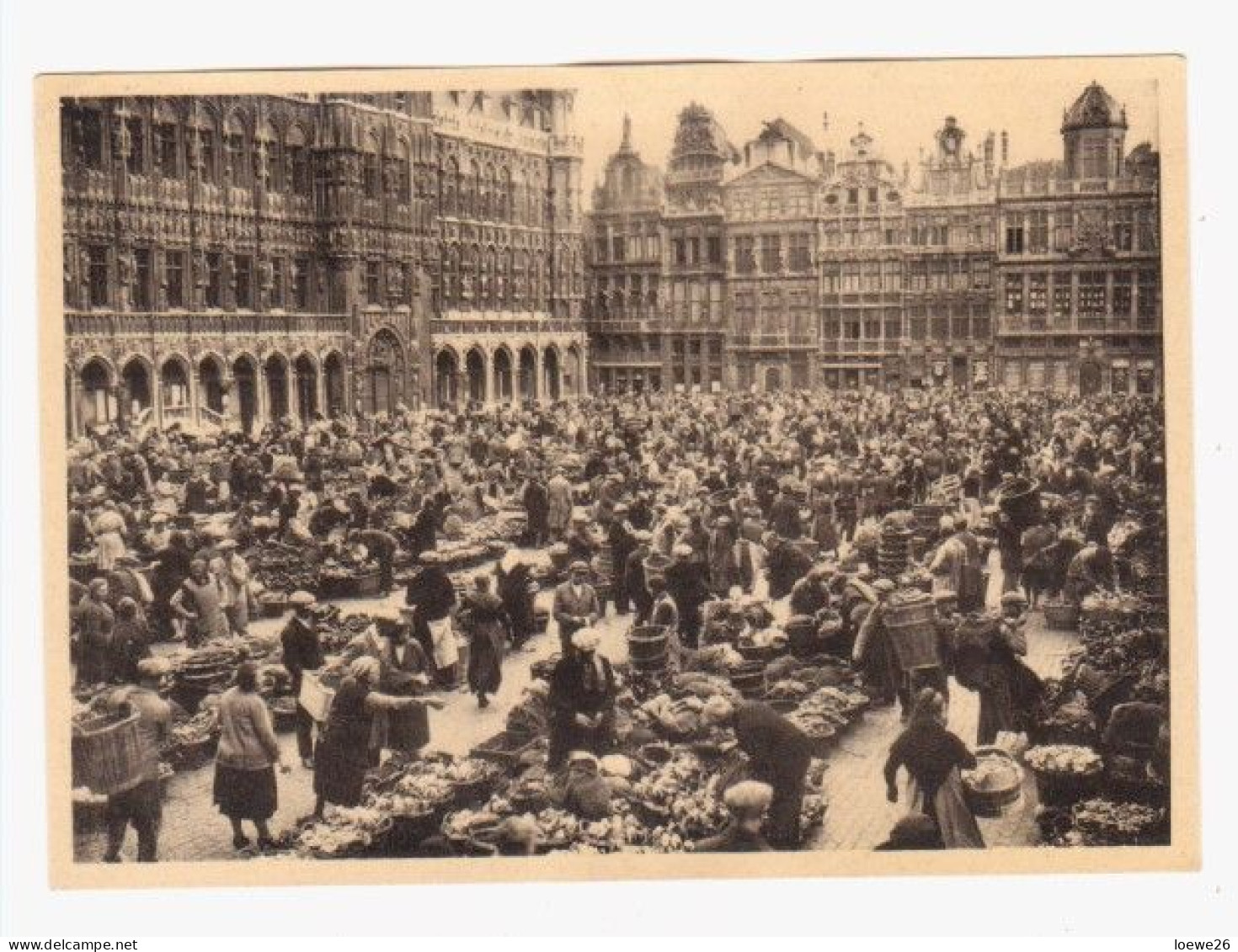 Brüssel, Bruxelles: Grand' Place, Marche Matinal, Morgendl. Markt, N. Gel.,  Hdschr. Dat. 1935 - Mercadillos