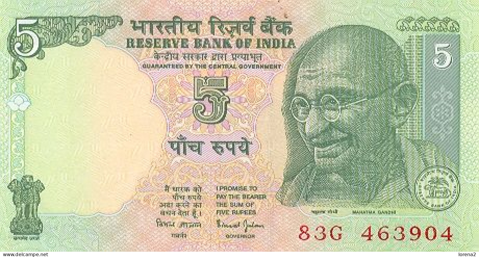 Billete India. 5 Rupias 2002. 6-842 - Indien