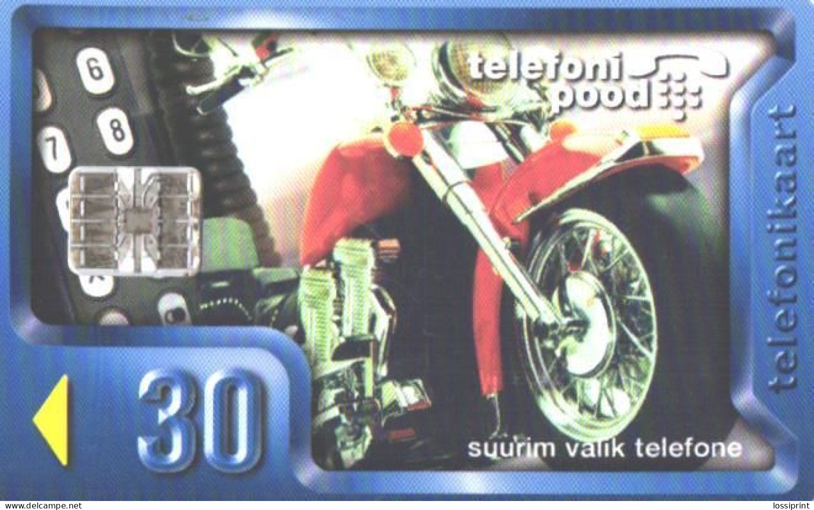 Estonia:Used Phonecard, Eesti Telefon, 30 EEK, Motorbike, 1997 - Motorfietsen