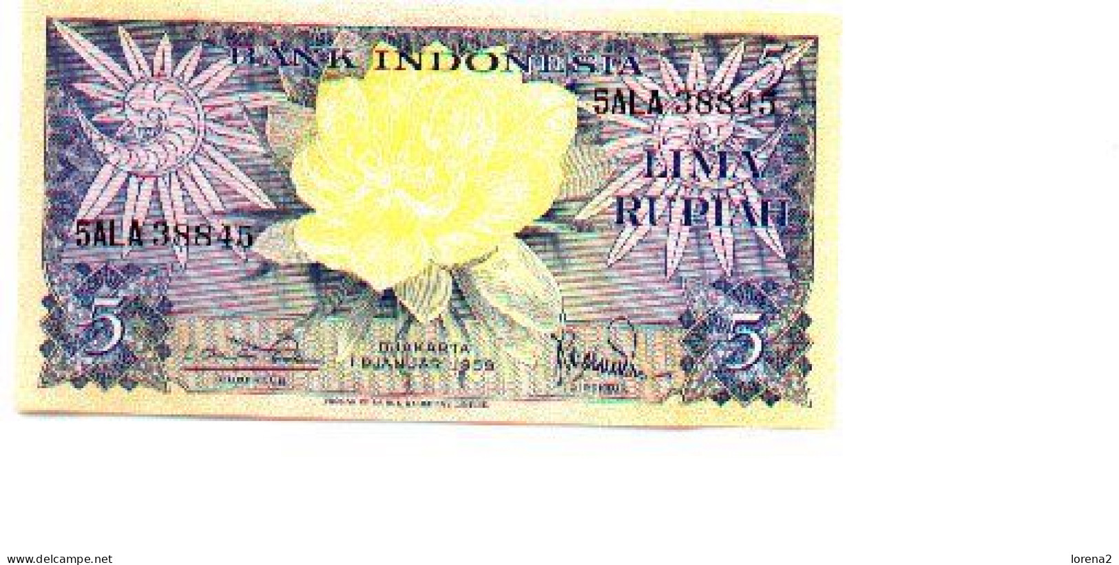 Billete Indonesia. P-65. 5 Rupias. 6-420 - Indonesia