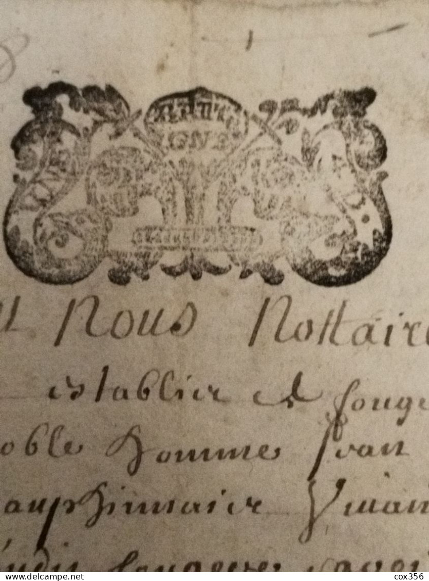 VIEUX PAPIERS Cachets BRETAGNE 1698 . Signer MARTIN Et BOIRON - Cachets Généralité