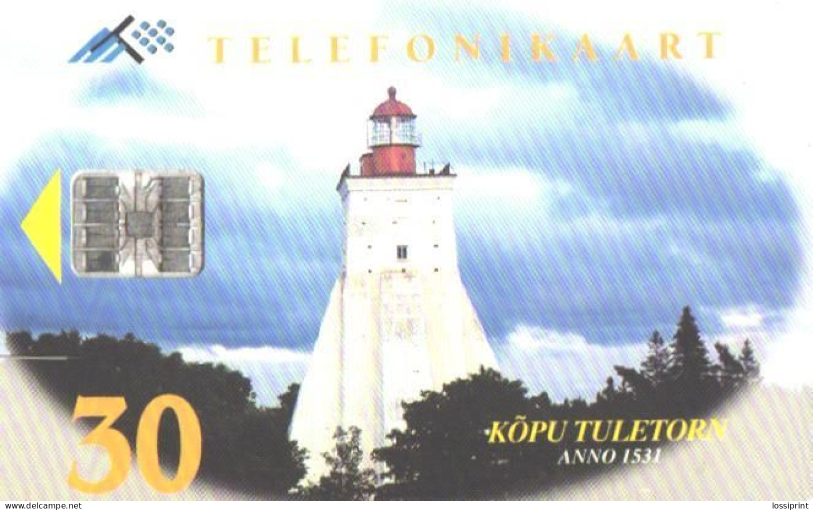 Estonia:Used Phonecard, Eesti Telefon, 30 EEK, Kõpu Lighthouse, 1996 - Fari