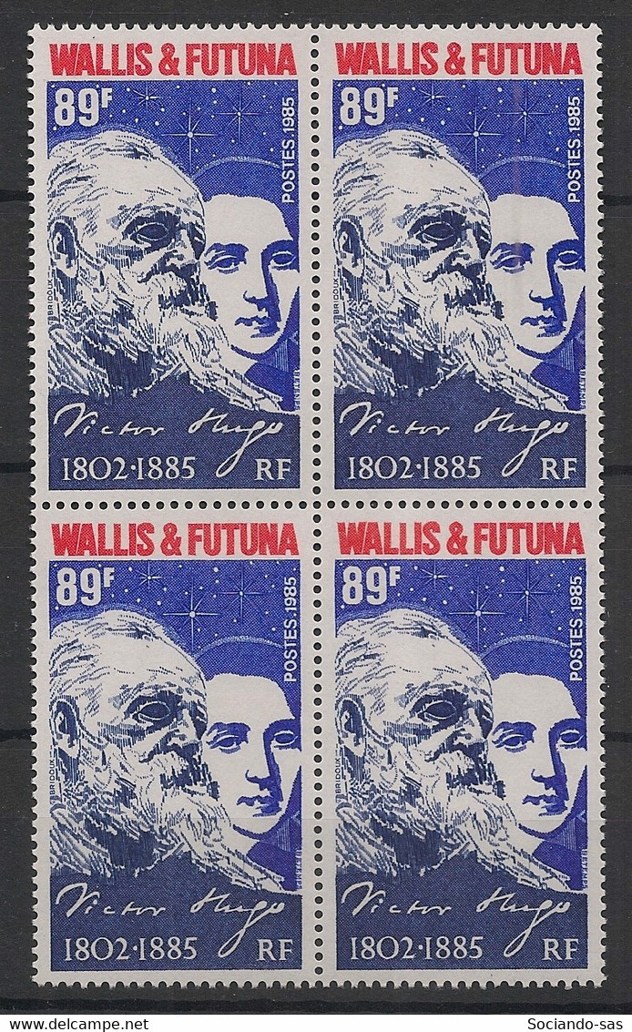 WALLIS ET FUTUNA - 1985 - N°YT. 329 - Victor Hugo - Bloc De 4 - Neuf Luxe ** / MNH / Postfrisch - Unused Stamps