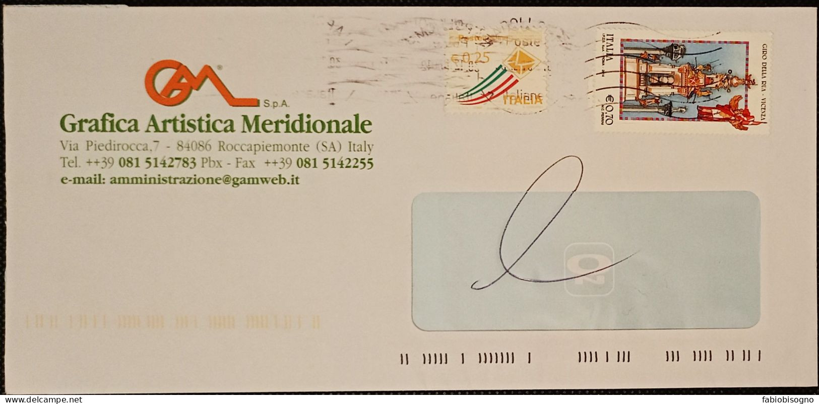 Giro Della Riva € 0,70 + Busta € 0,25 - 2011-20: Storia Postale