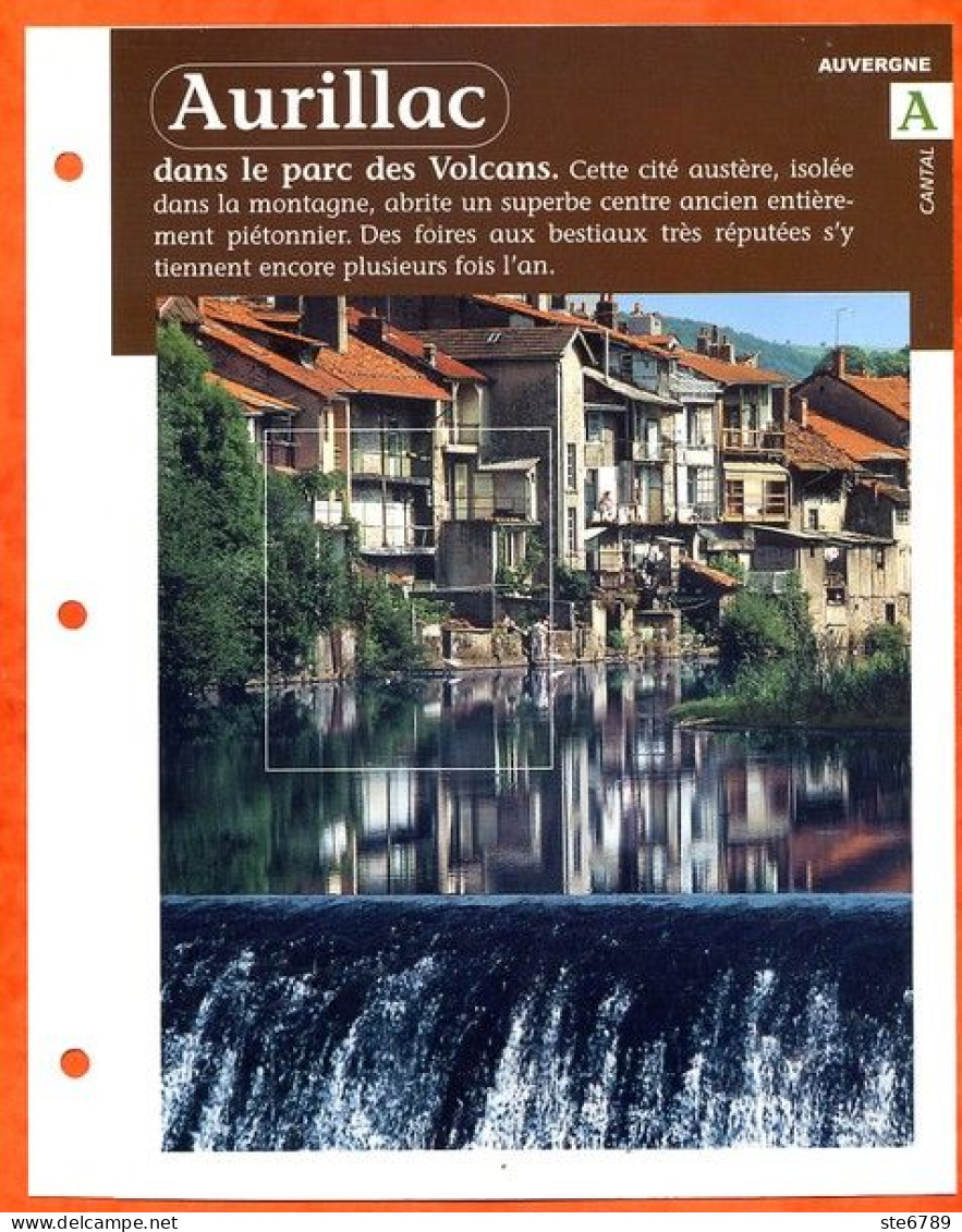 15 AURILLAC Cantal Région Auvergne Géographie Fiche Dépliante - Géographie